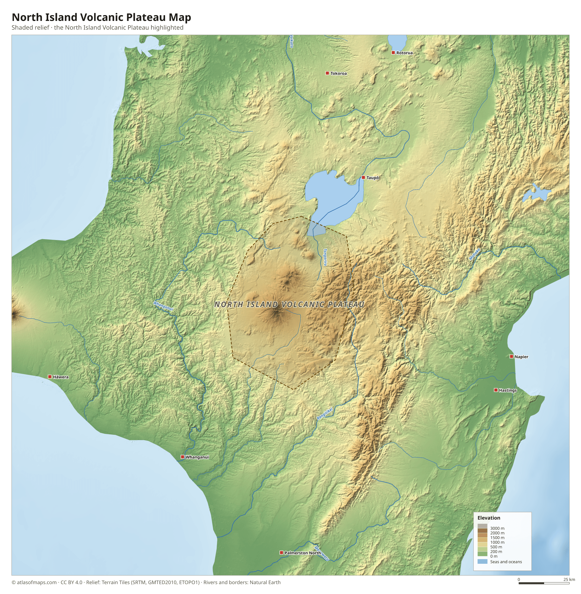 North Island Volcanic Plateau Map