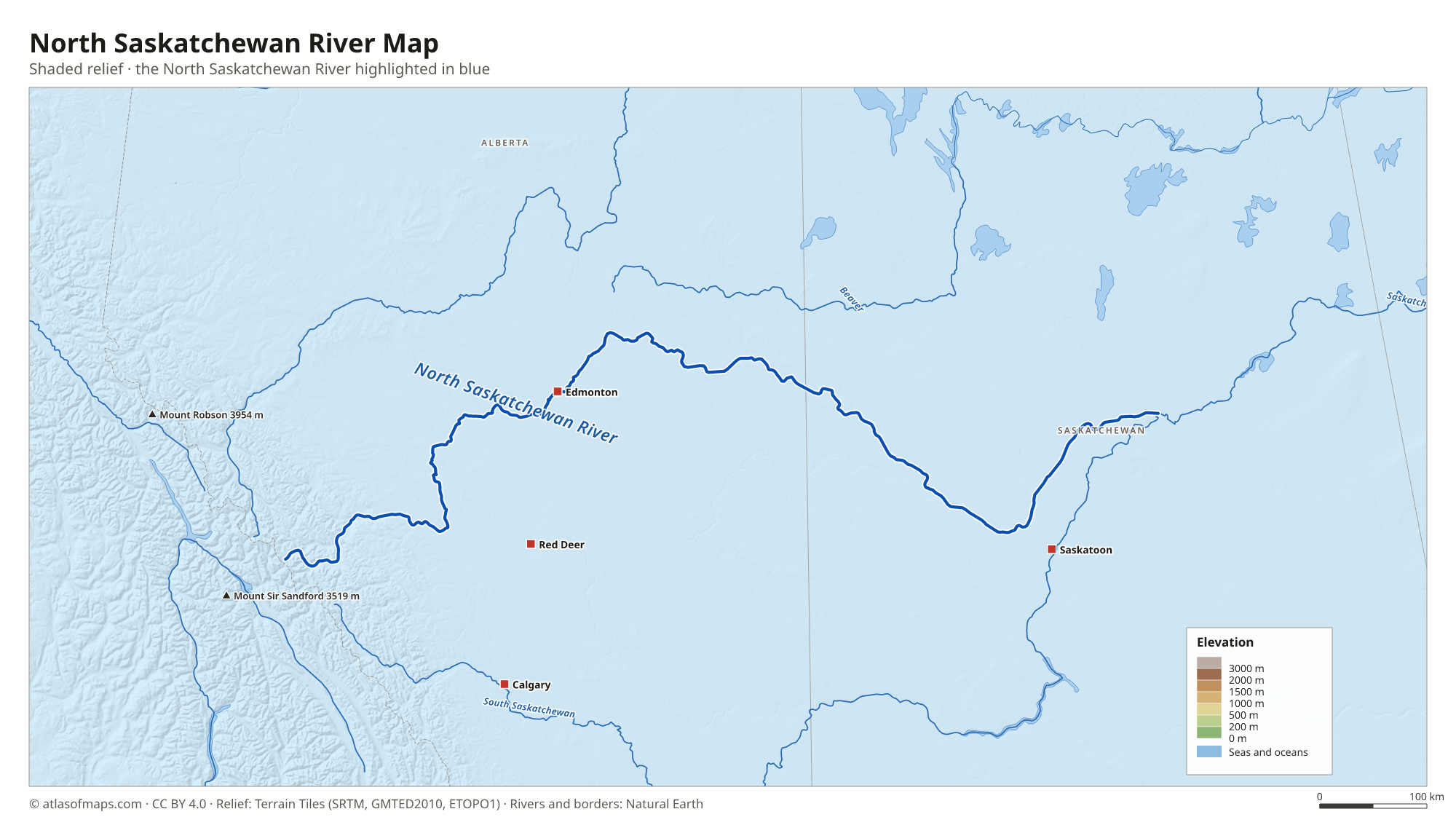 North Saskatchewan River Map