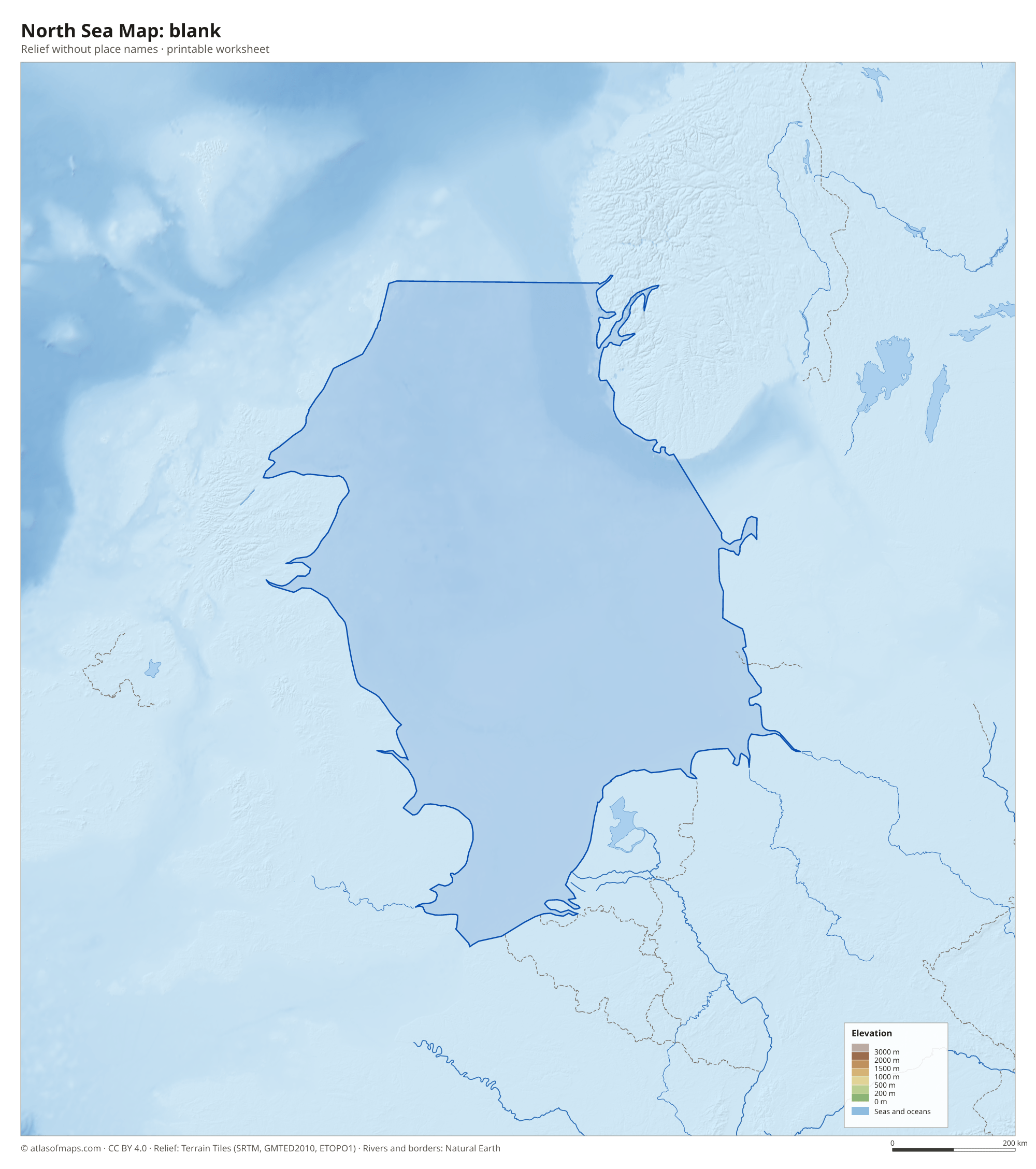 North Sea Map without names
