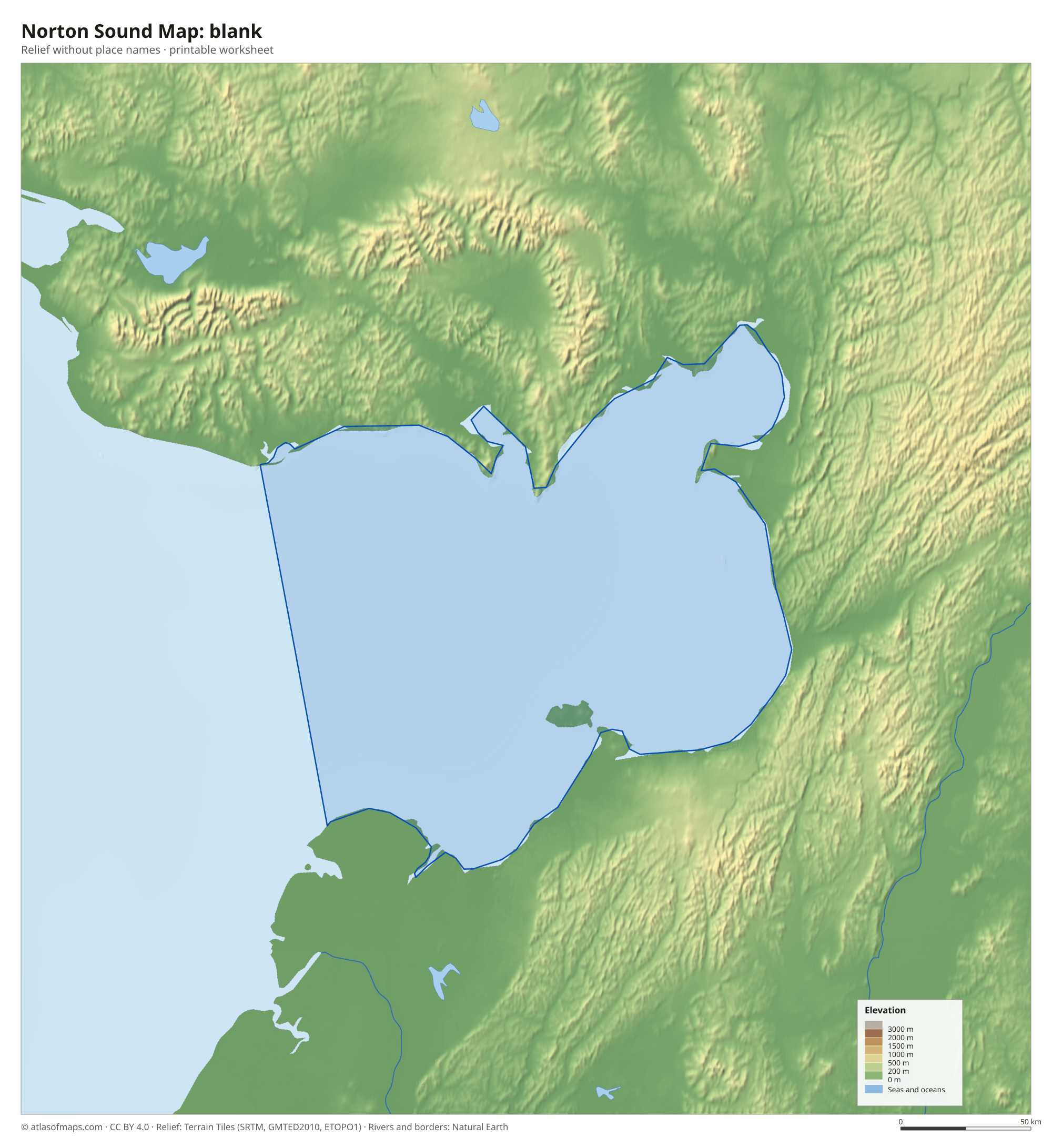 Norton Sound Map without names
