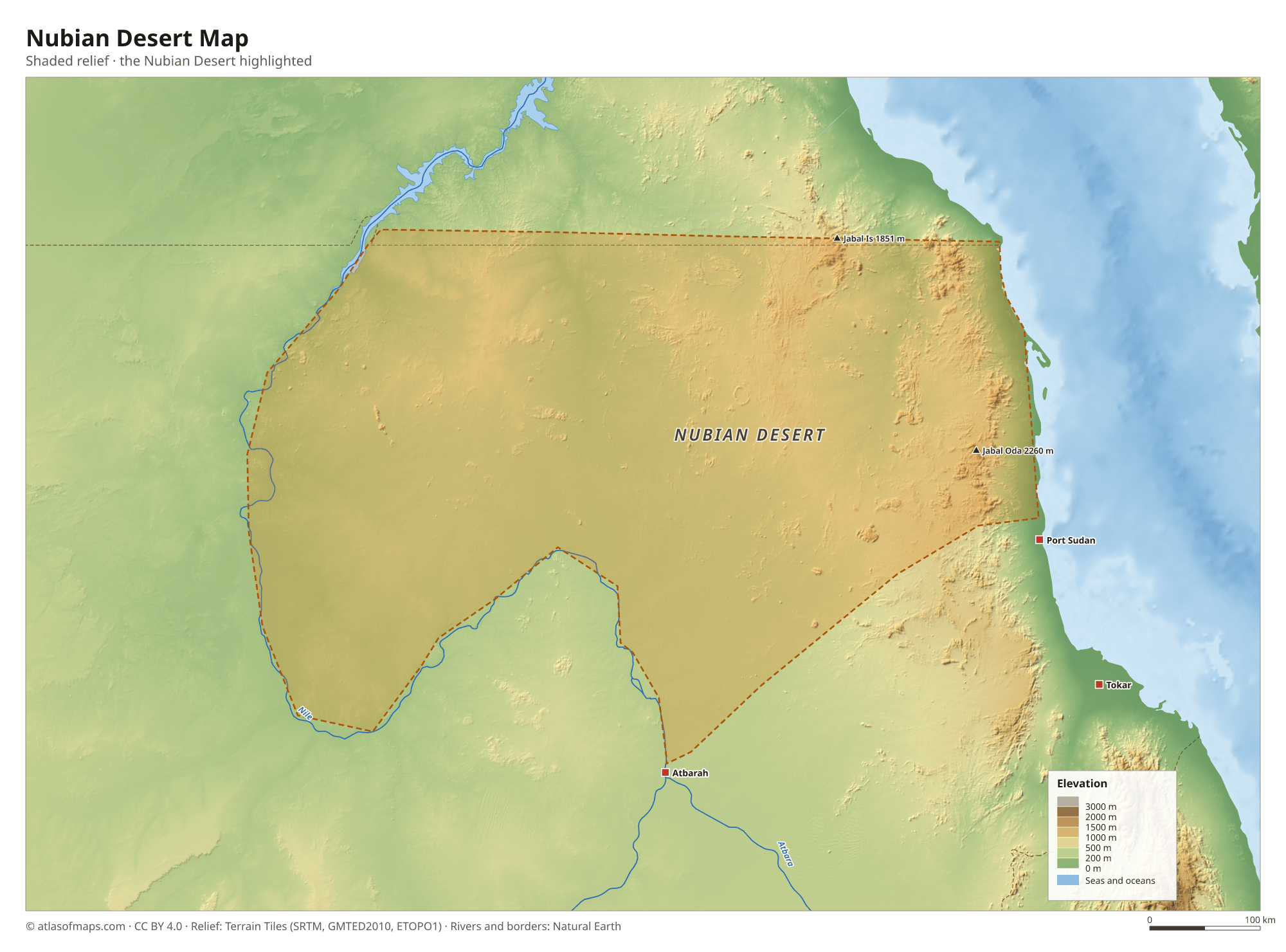 Nubian Desert Map