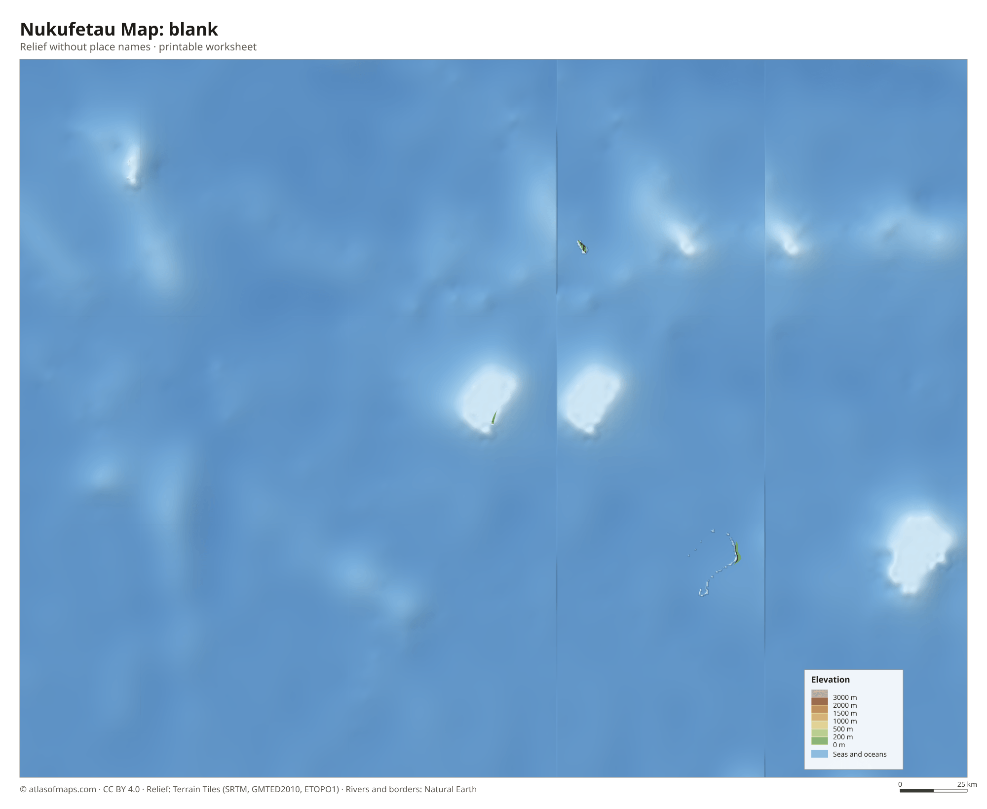 Nukufetau Map without names