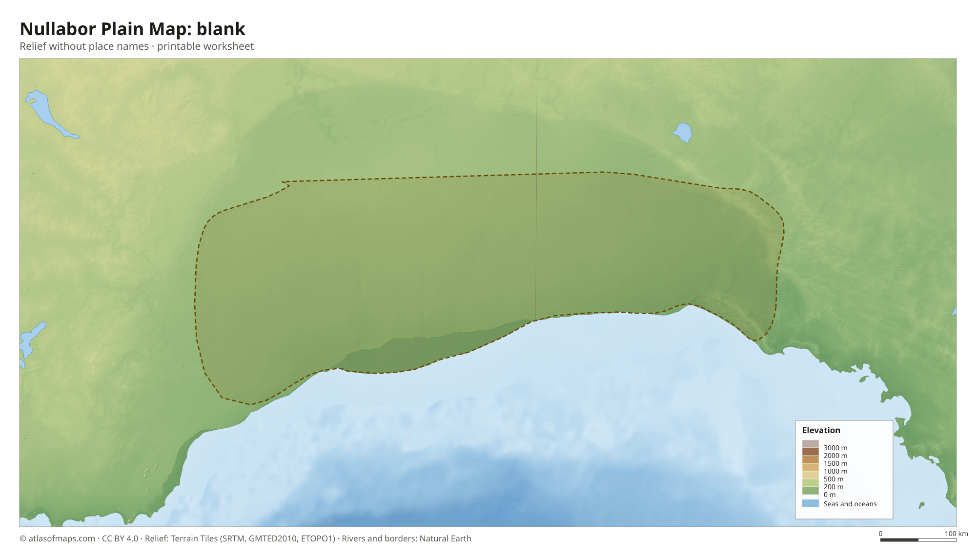 Nullabor Plain Map without names