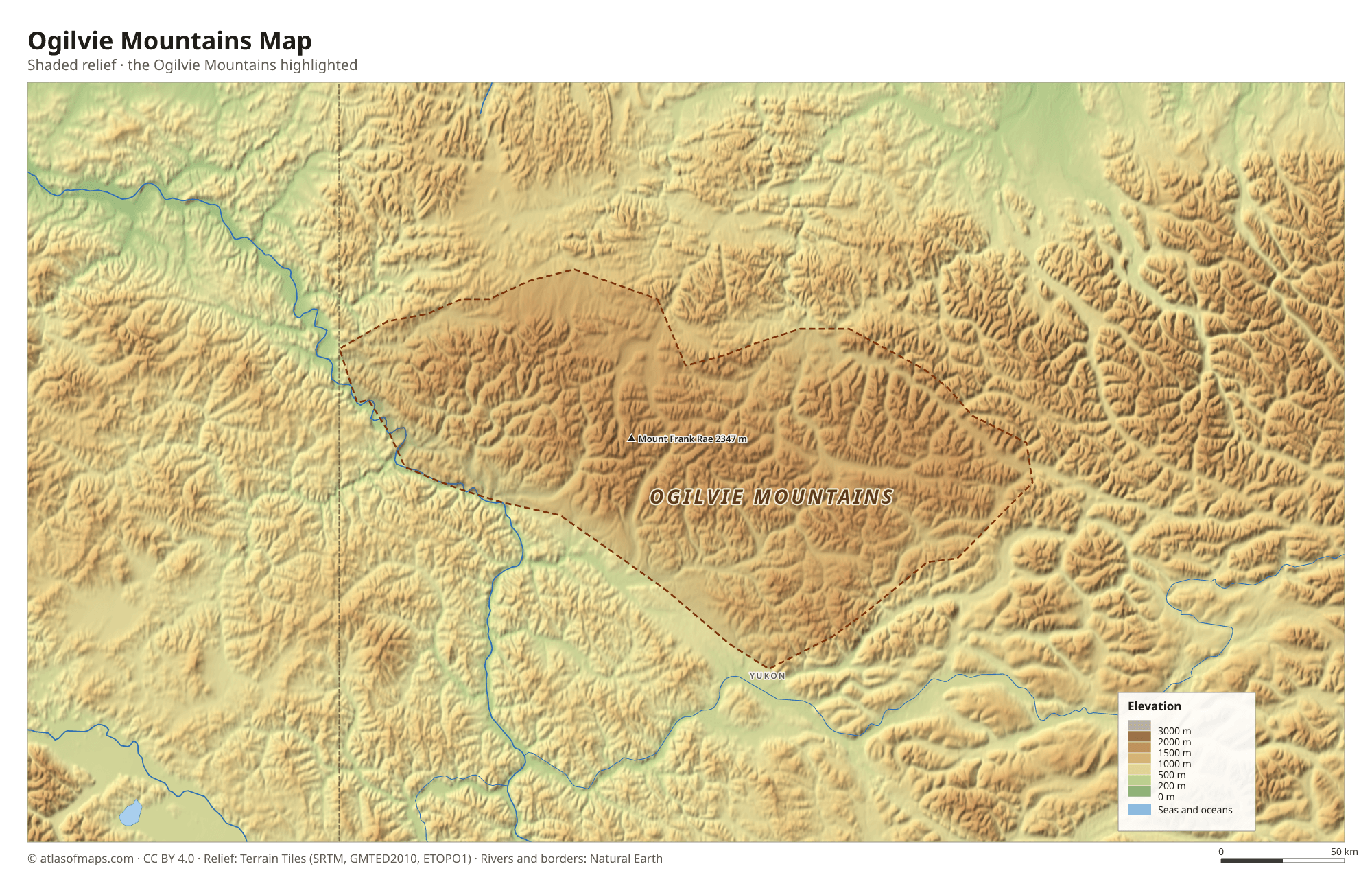 Ogilvie Mountains Map