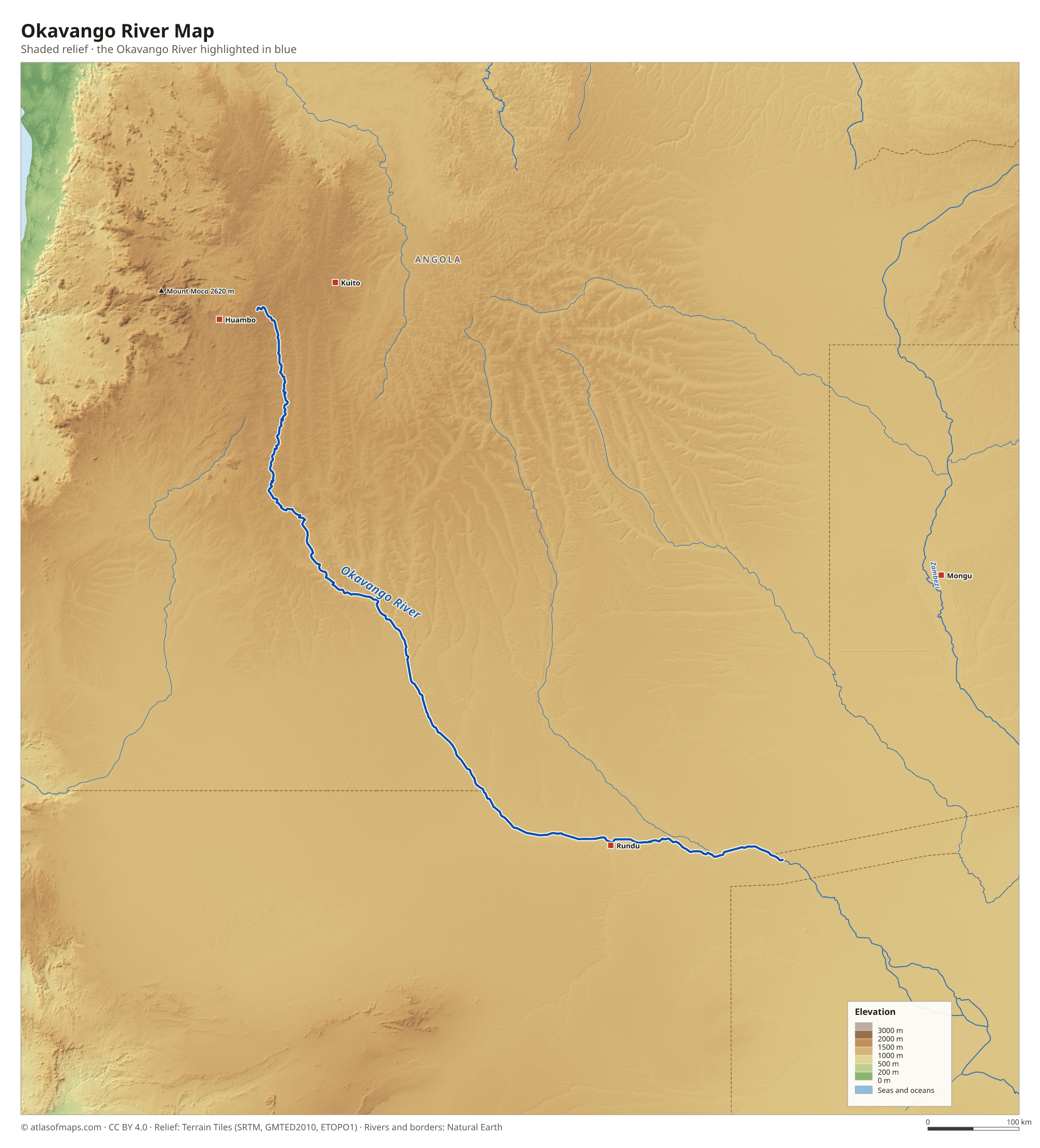 Okavango River Map