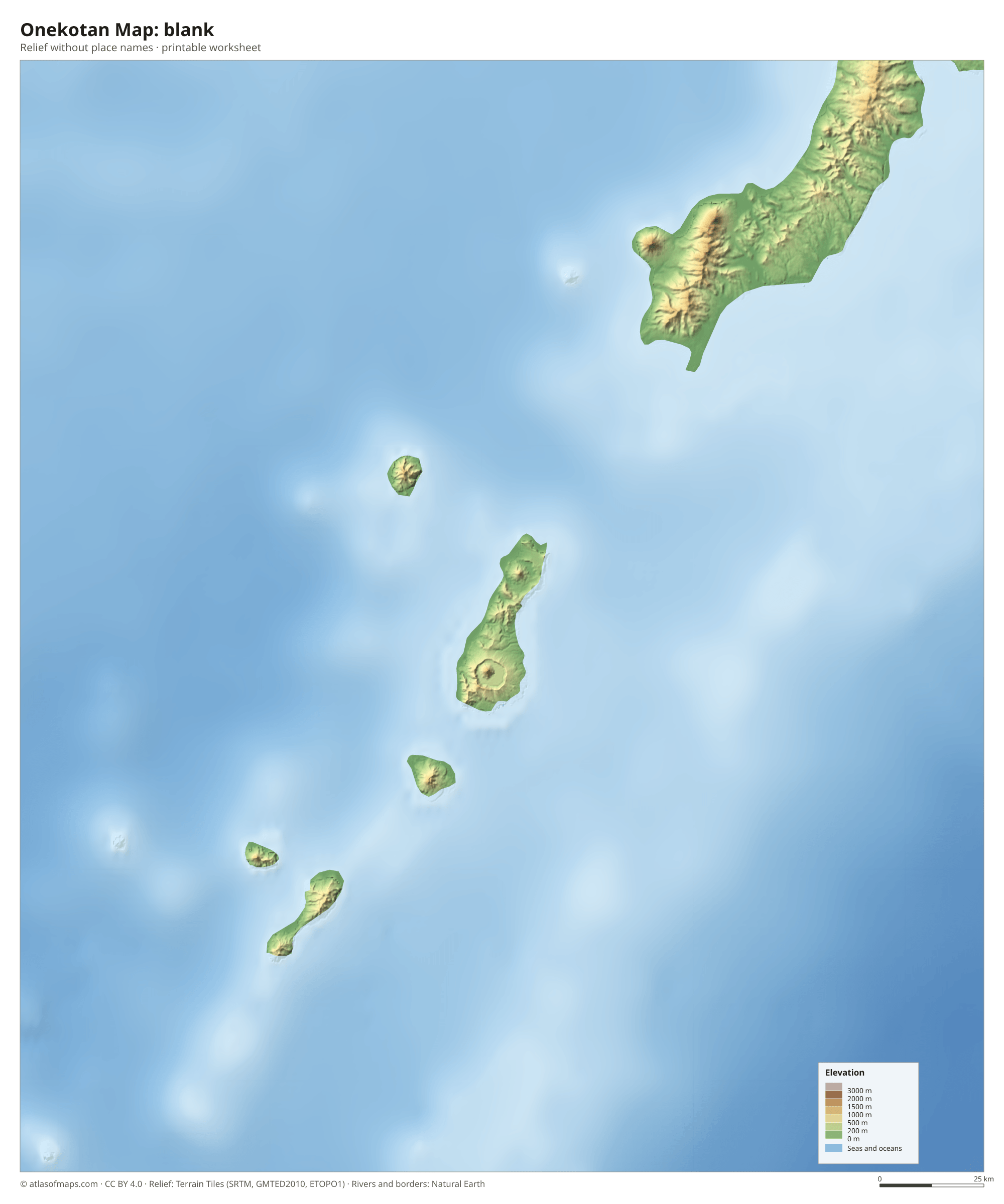 Onekotan Map without names