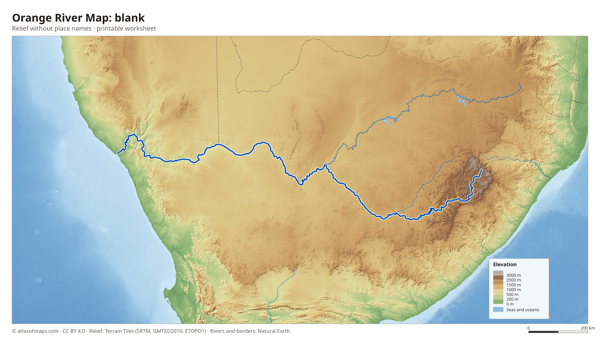 Orange River Map without names