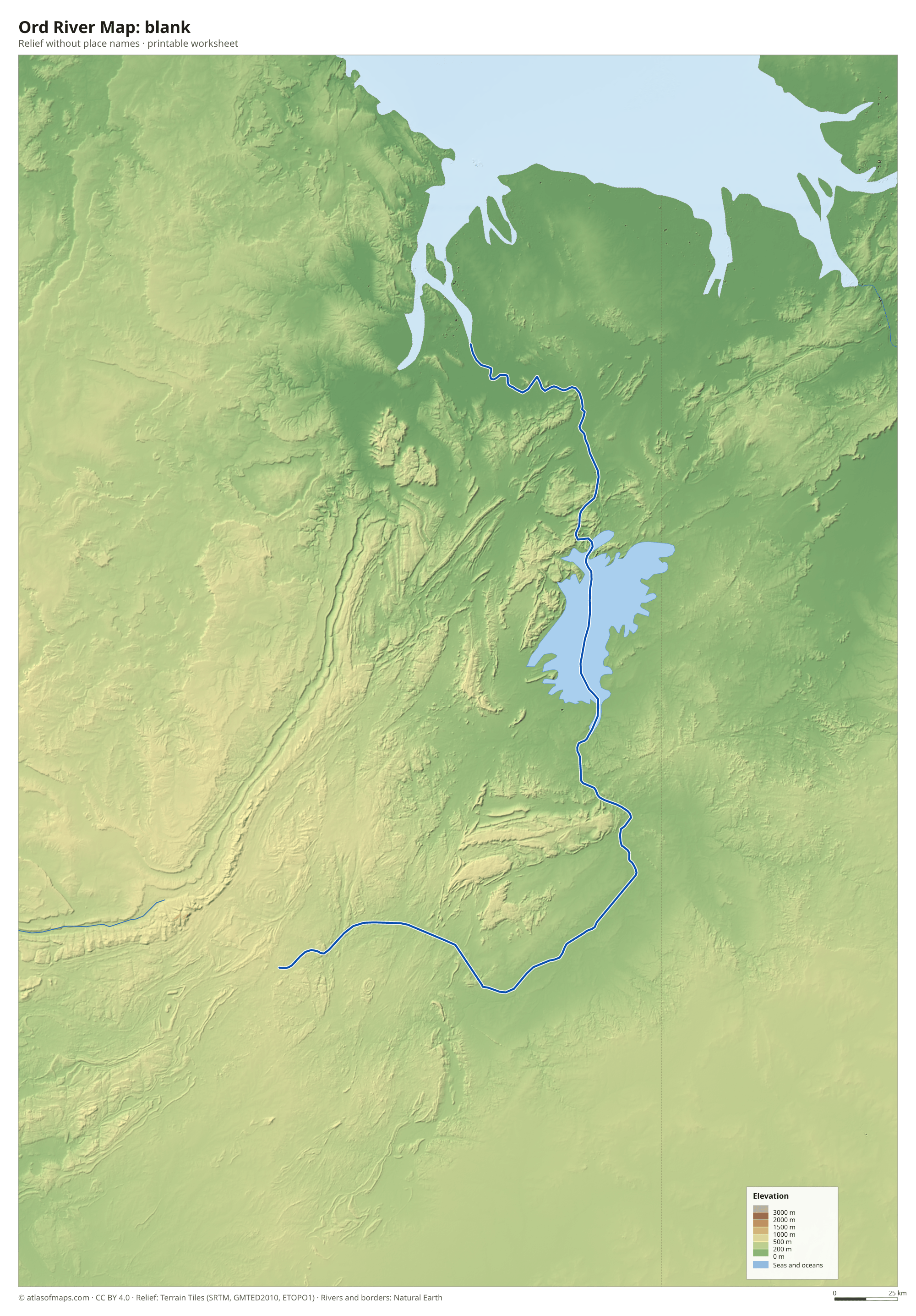 Ord River Map without names