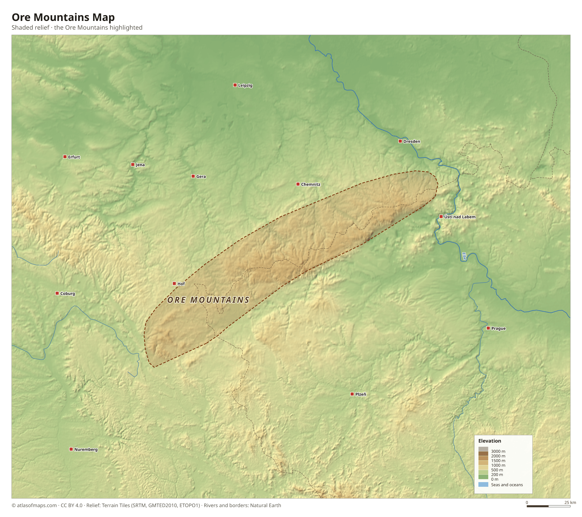 Ore Mountains Map