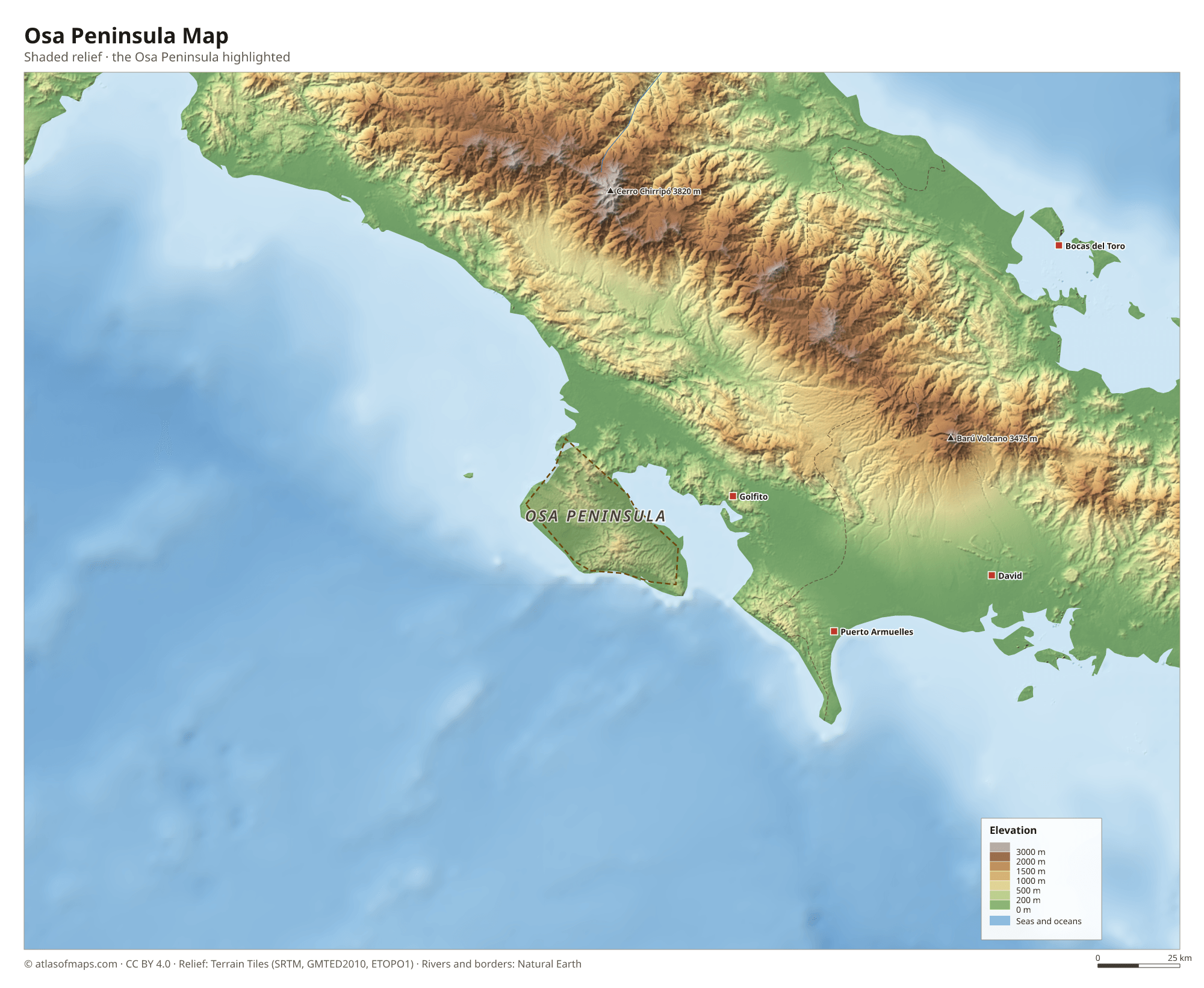 Osa Peninsula Map
