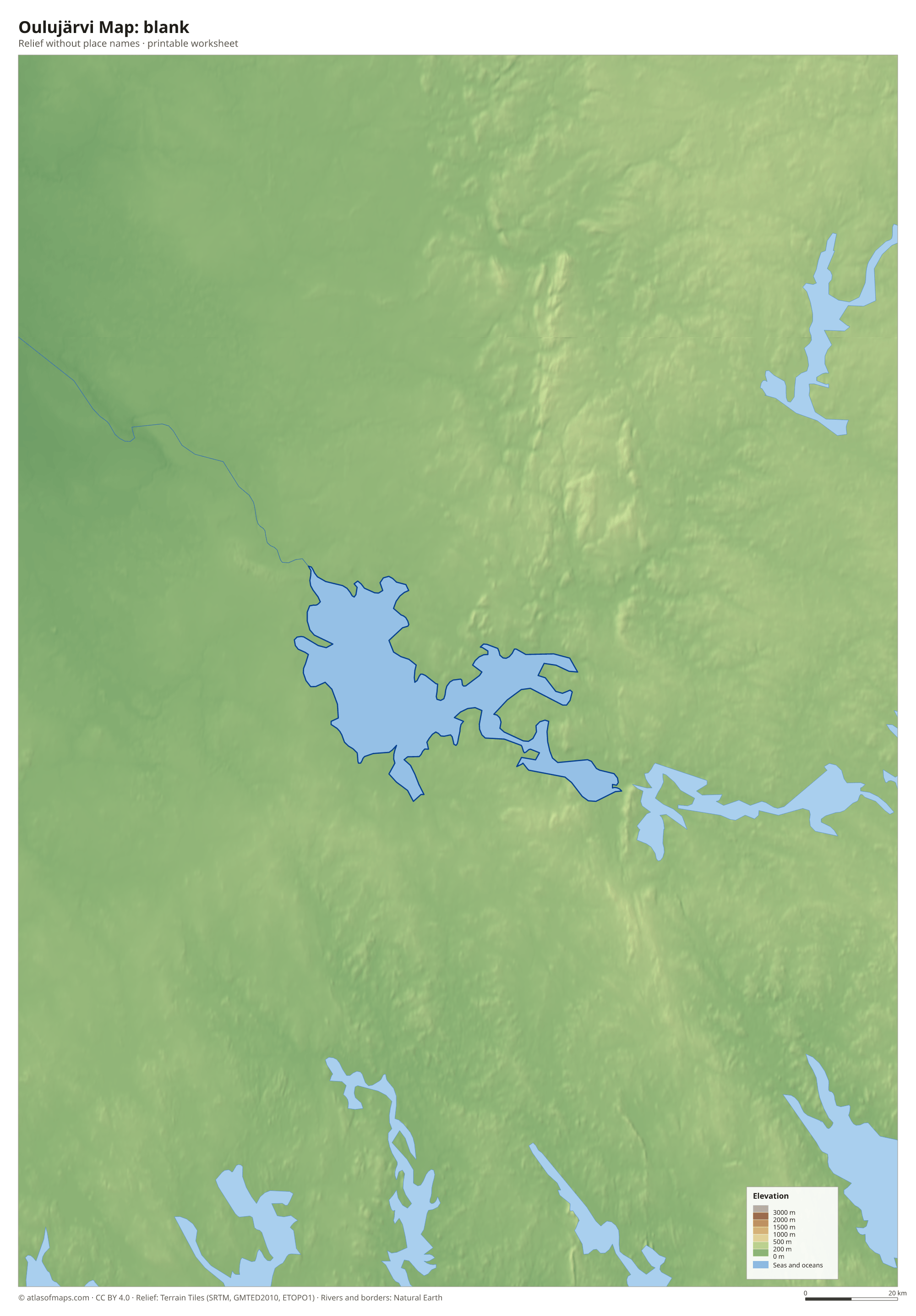 Oulujärvi Map without names