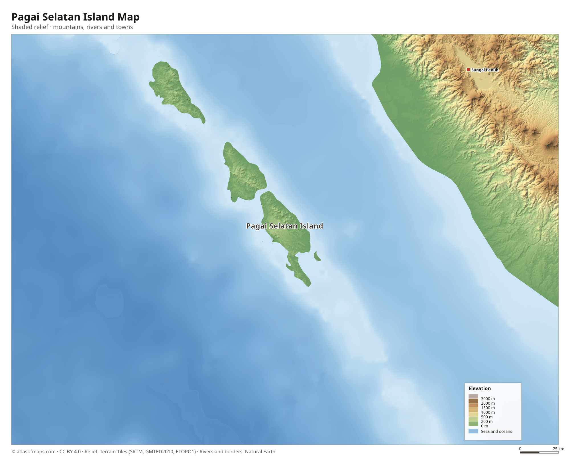 Pagai Selatan Island Map