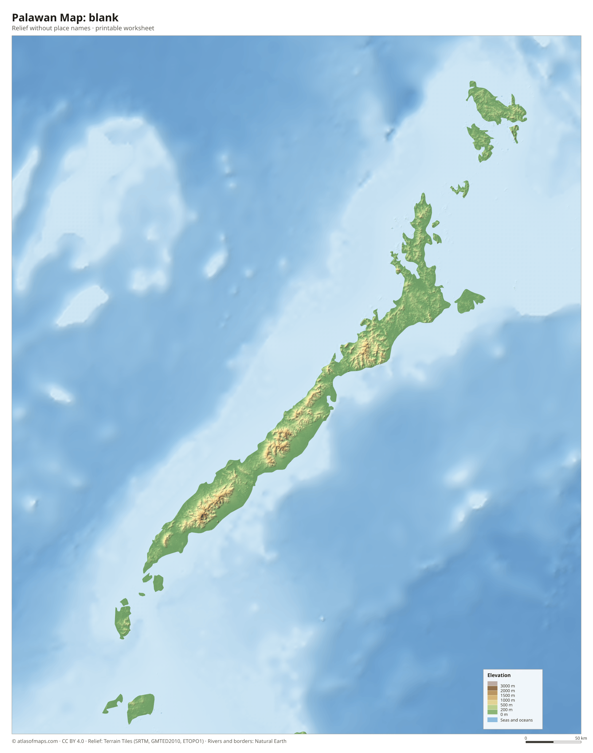Palawan Map without names
