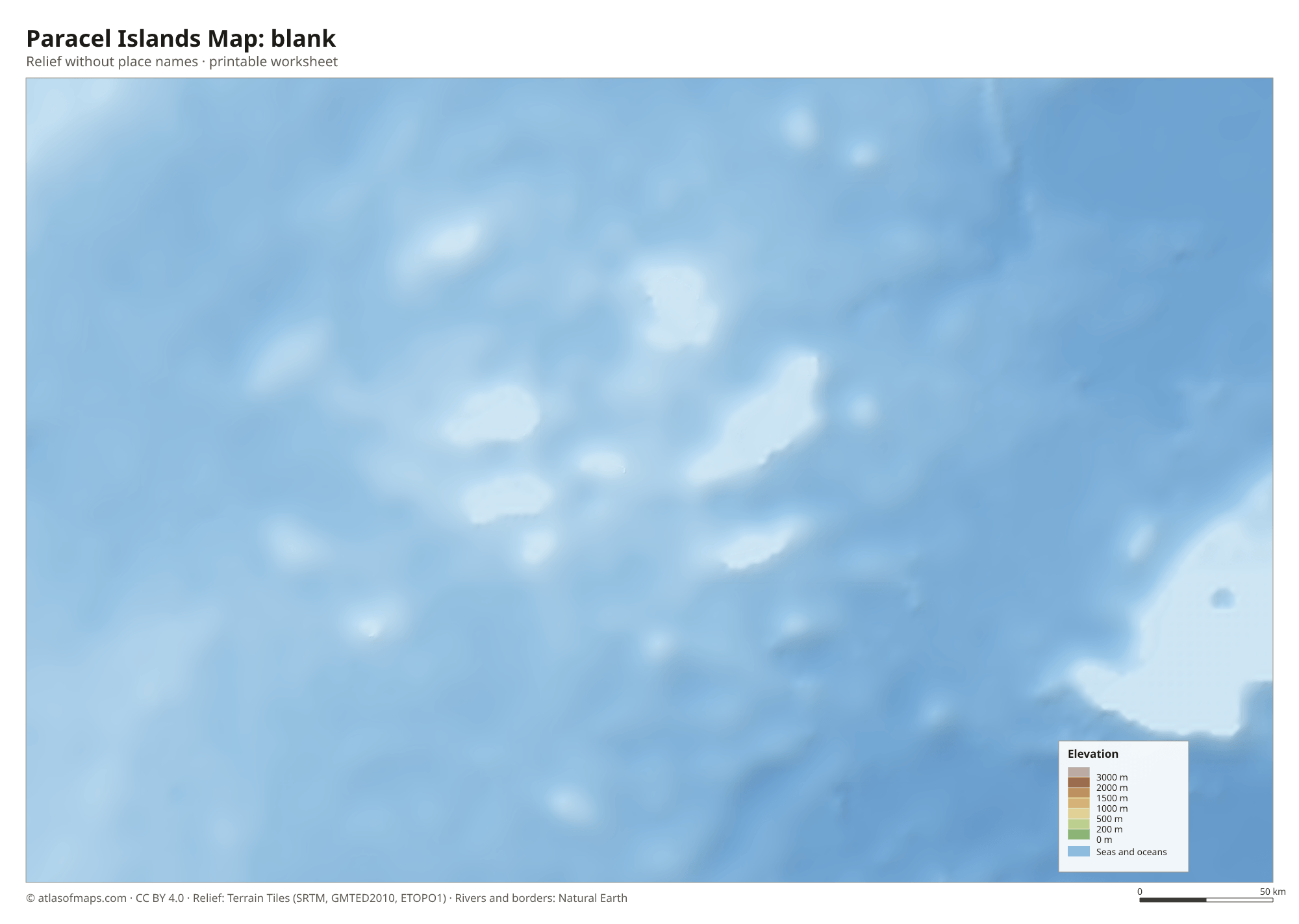 Paracel Islands Map without names