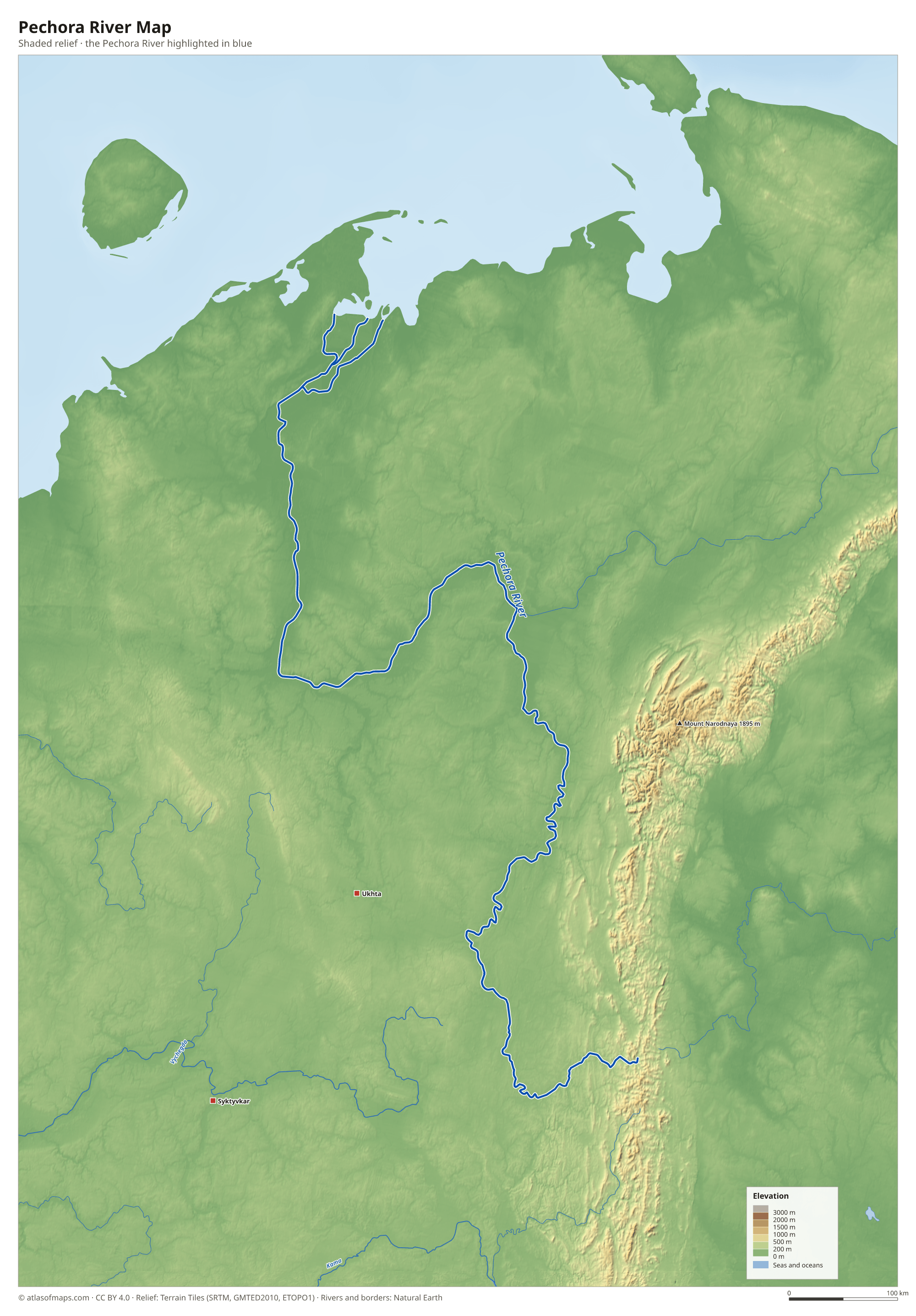 Pechora River Map