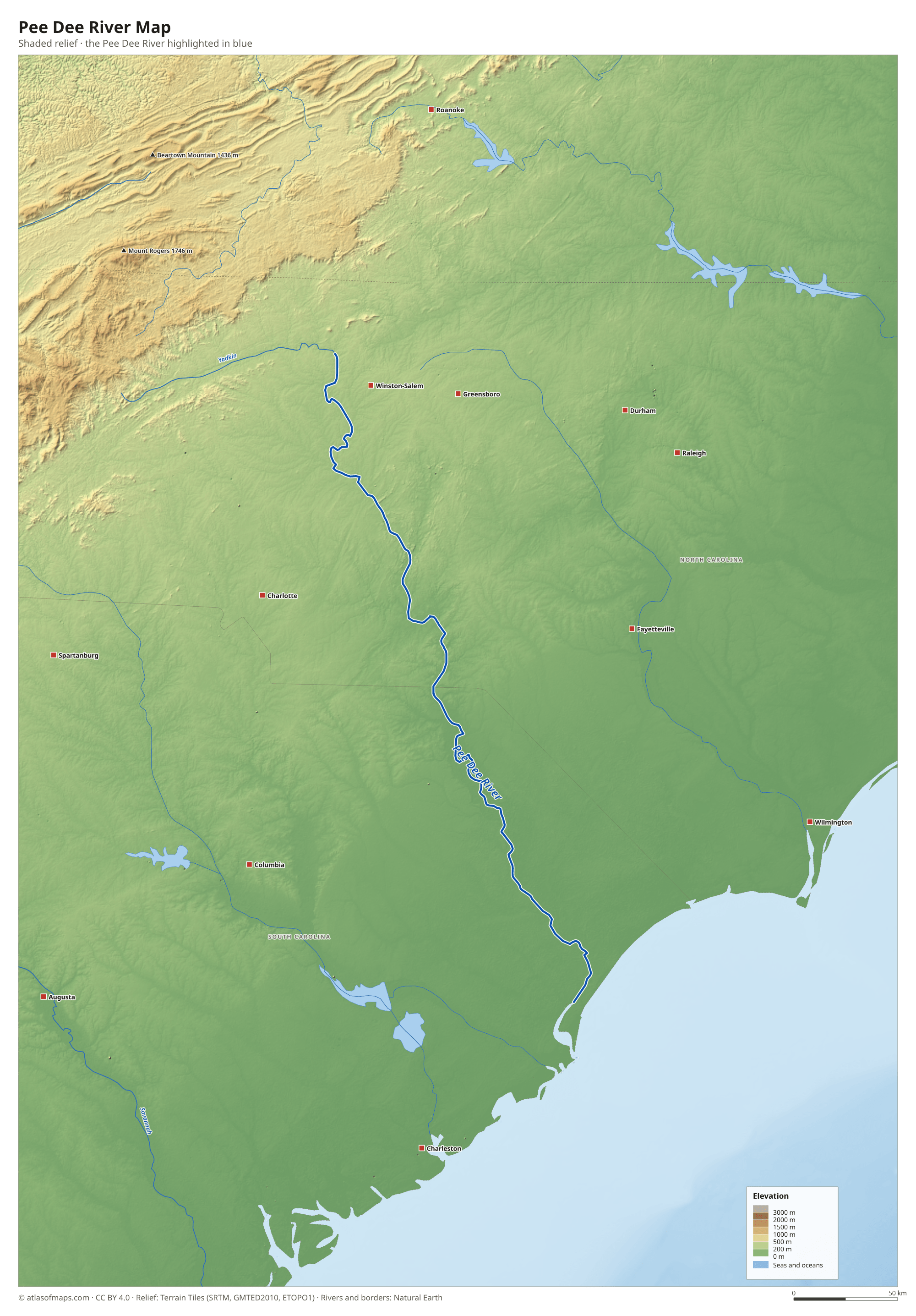 Pee Dee River Map