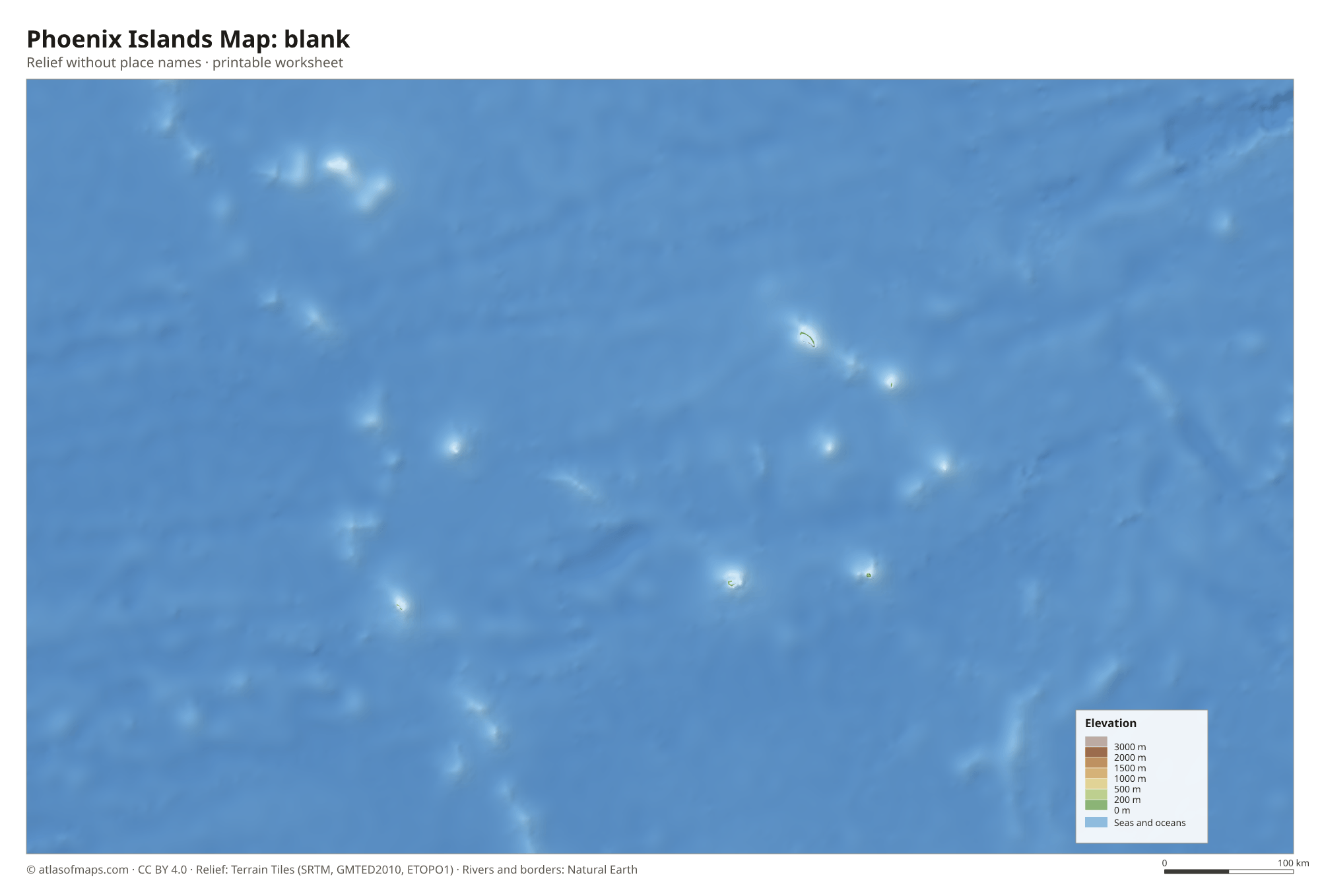 Phoenix Islands Map without names