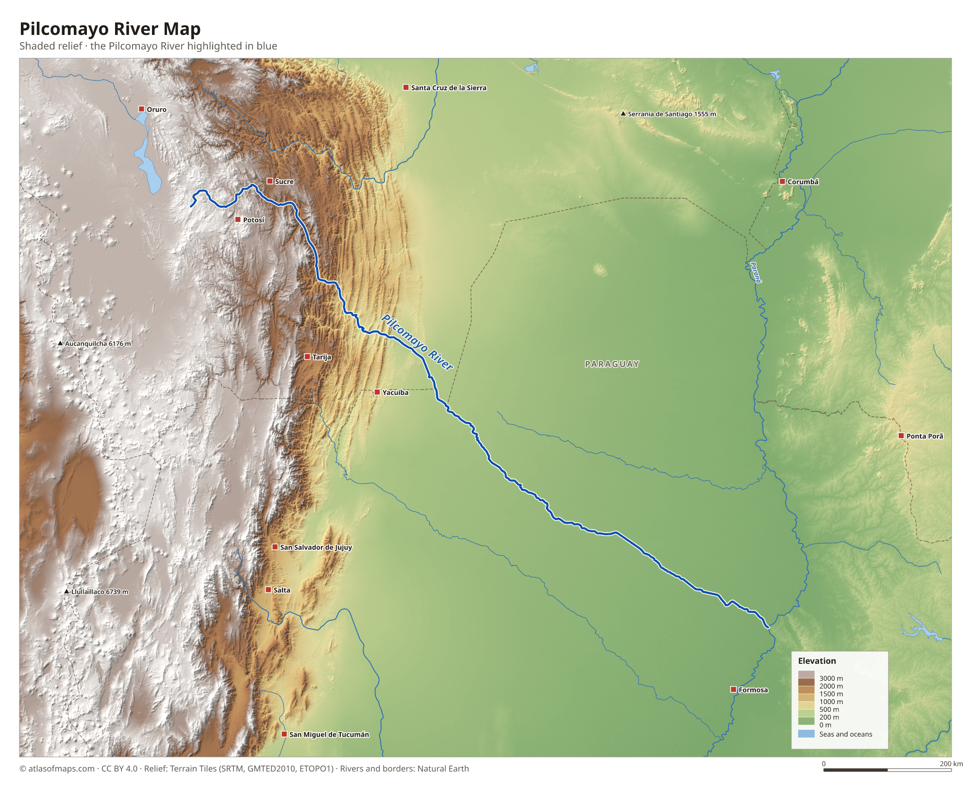 Pilcomayo River Map
