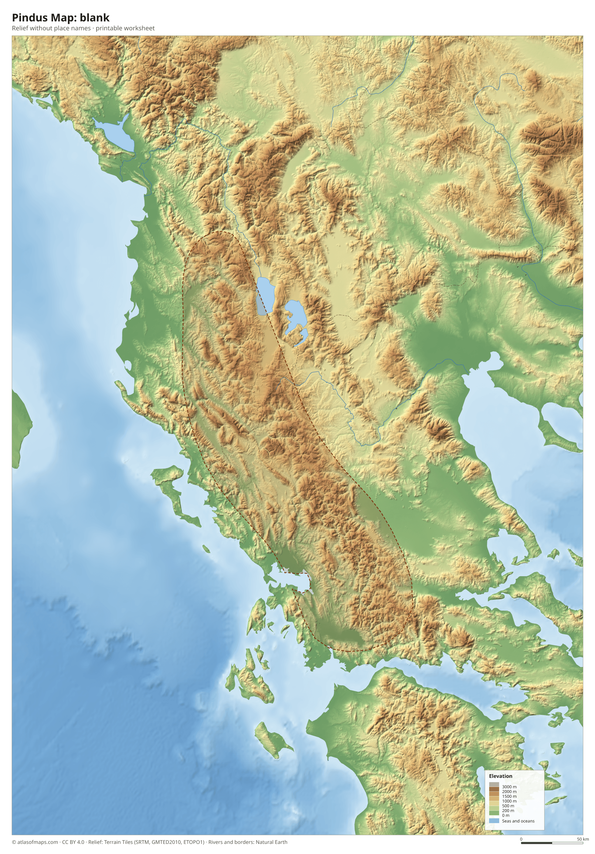 Pindus Map without names