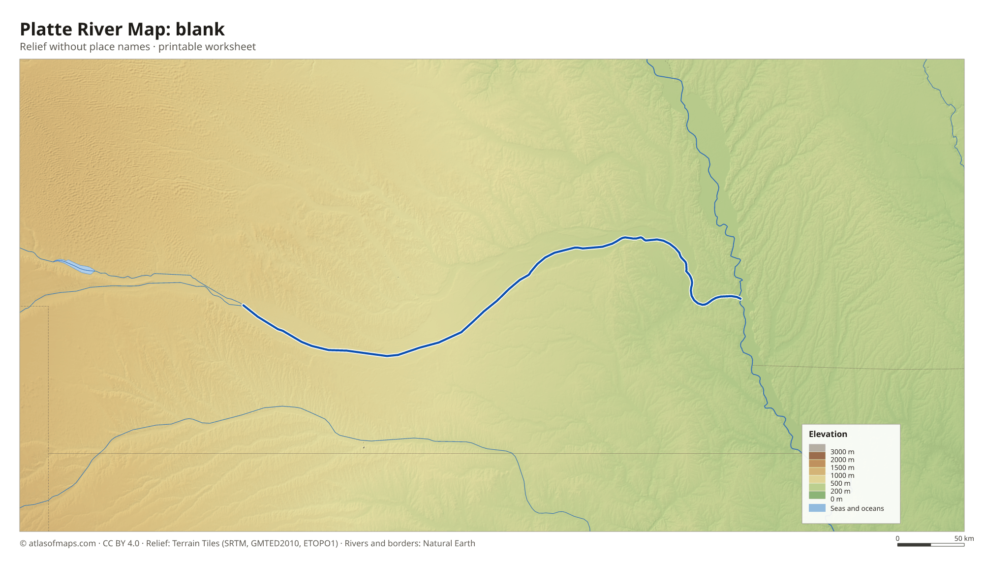 Platte River Map without names