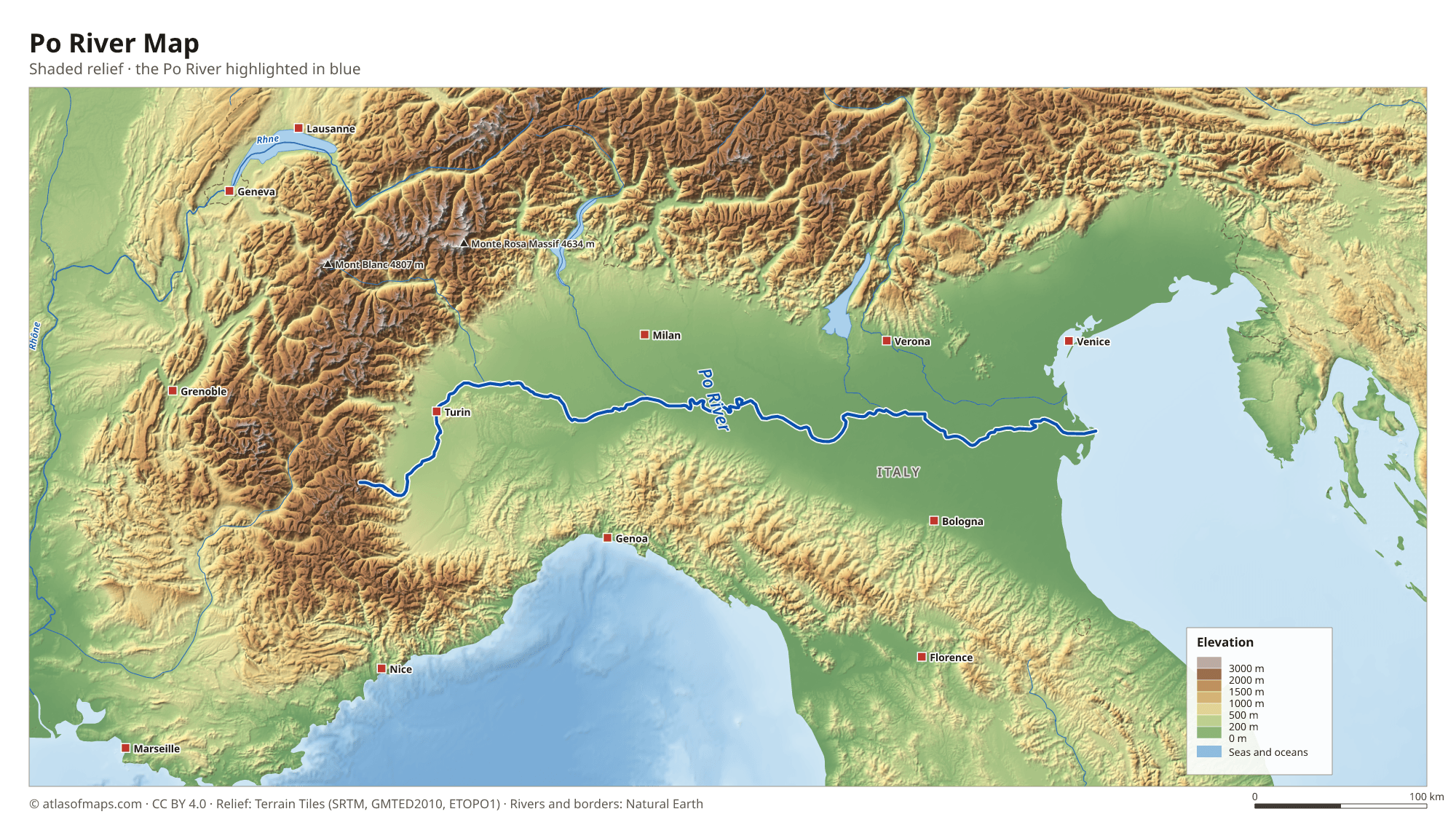 Po River Map