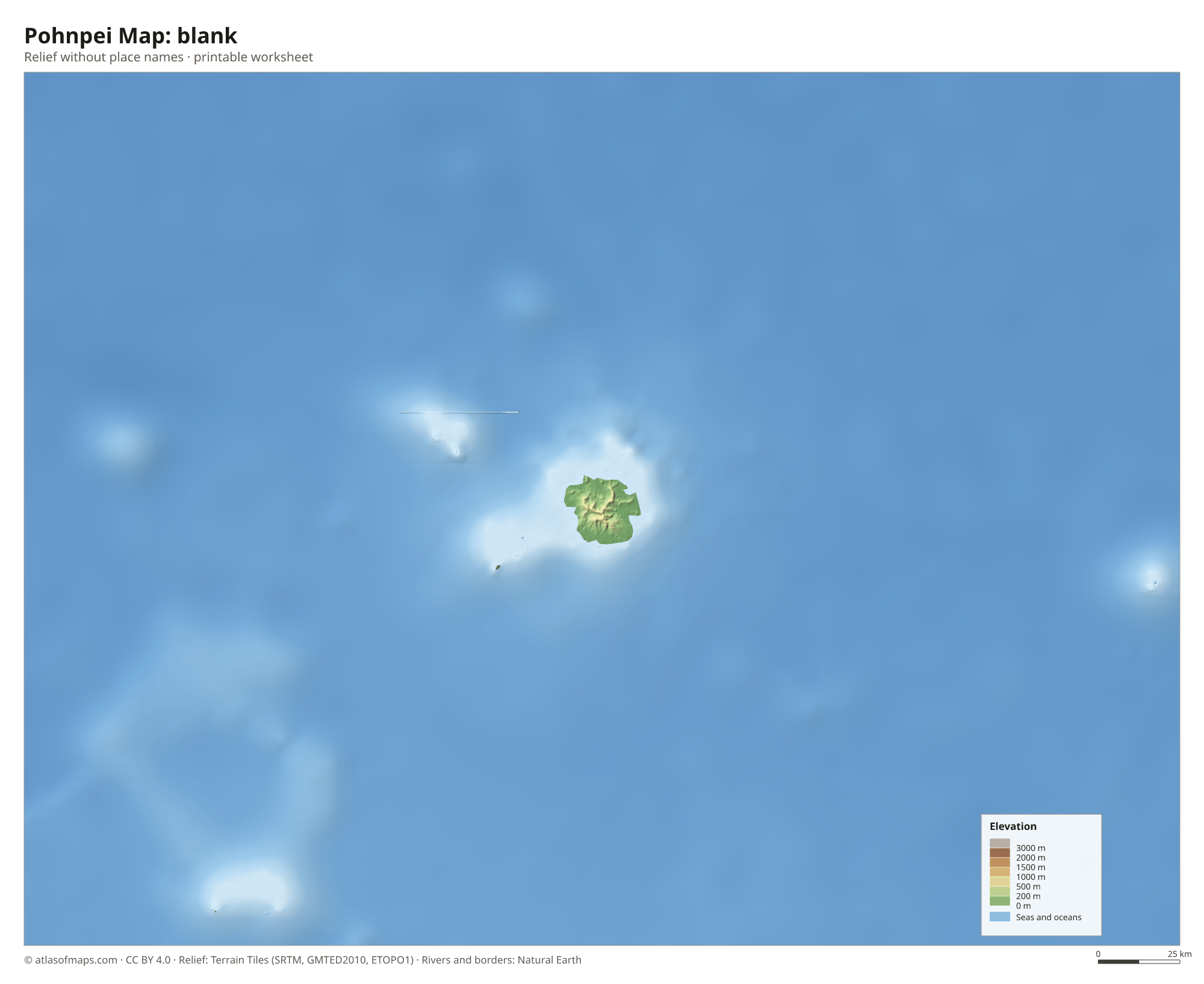 Pohnpei Map without names