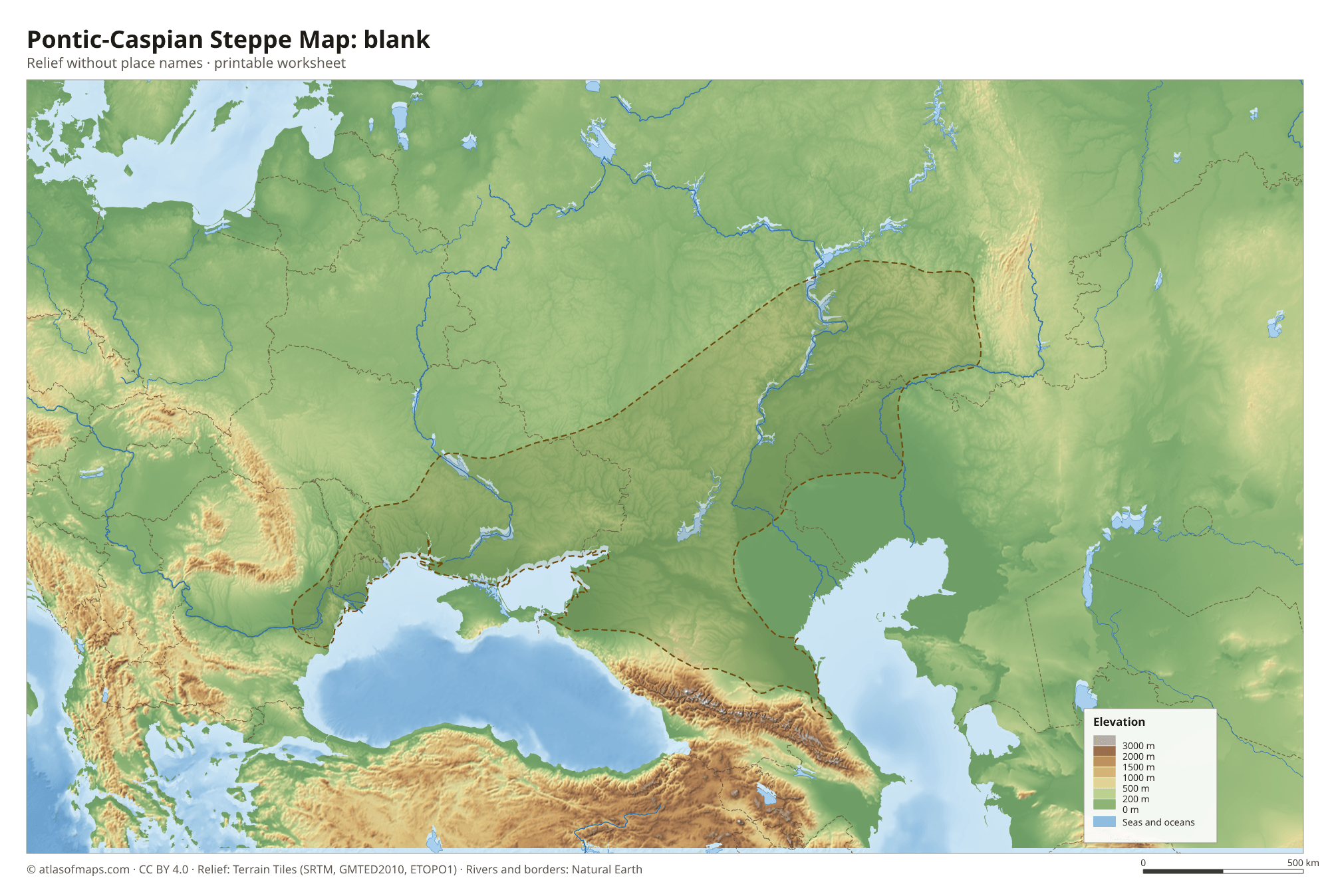 Pontic-Caspian Steppe Map without names