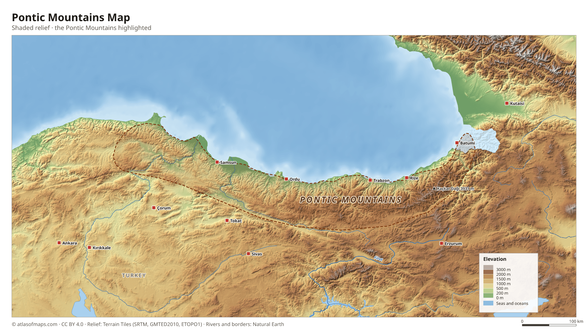 Pontic Mountains Map
