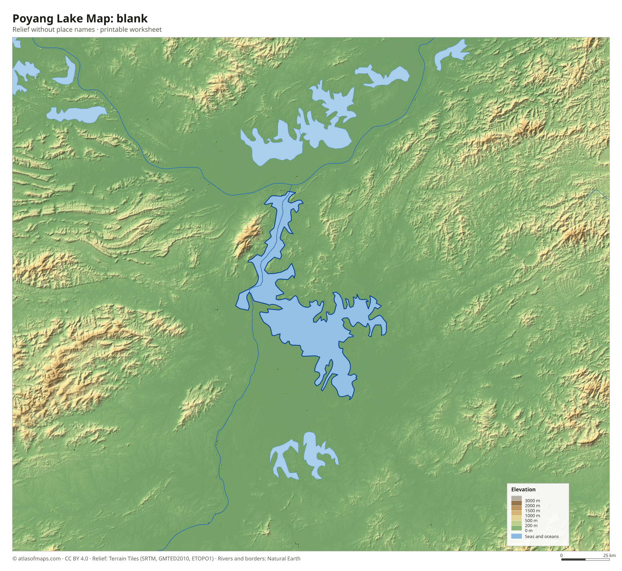 Poyang Lake Map without names