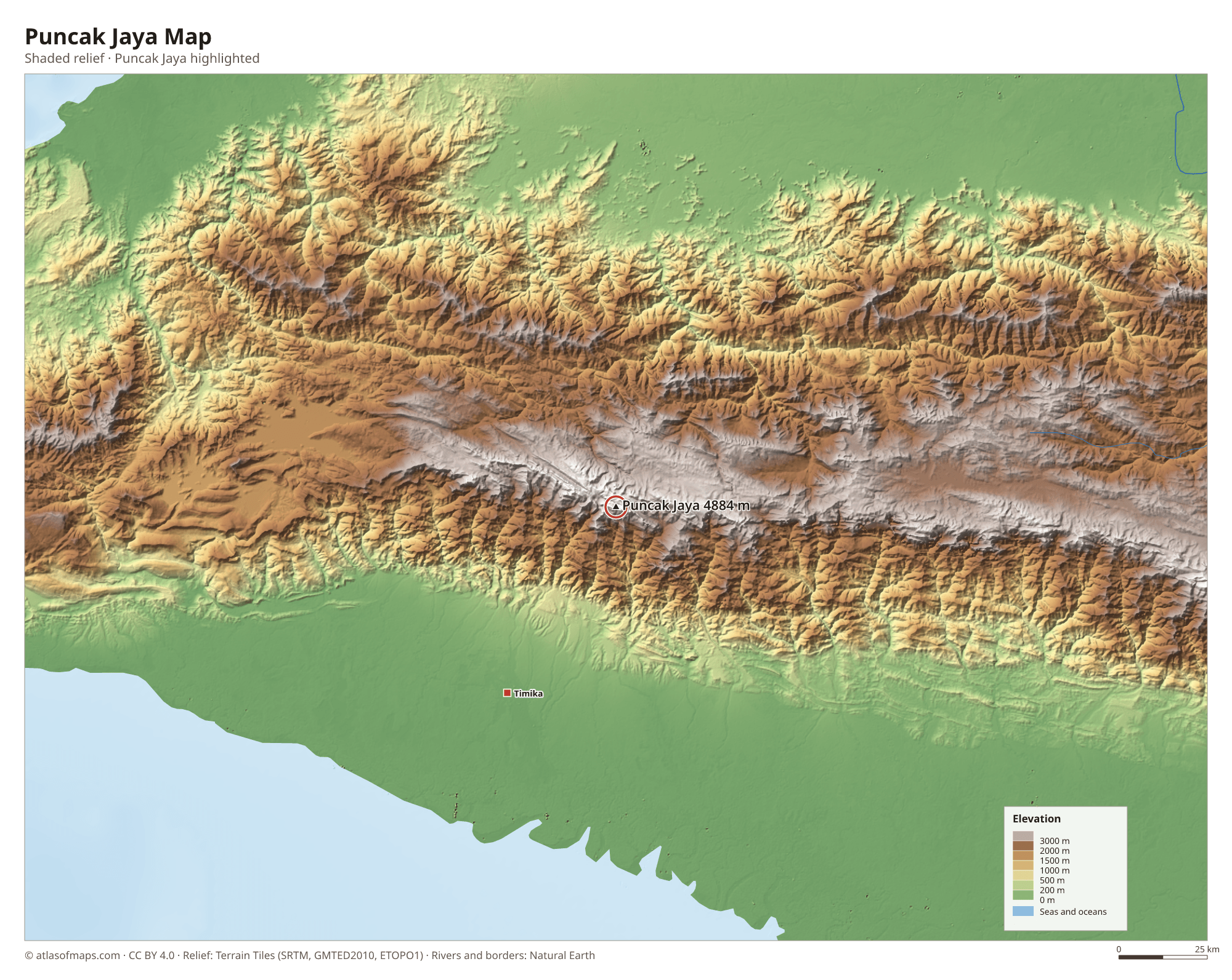 Puncak Jaya Map