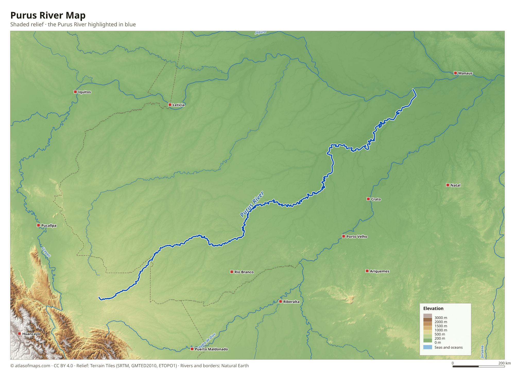 Purus River Map