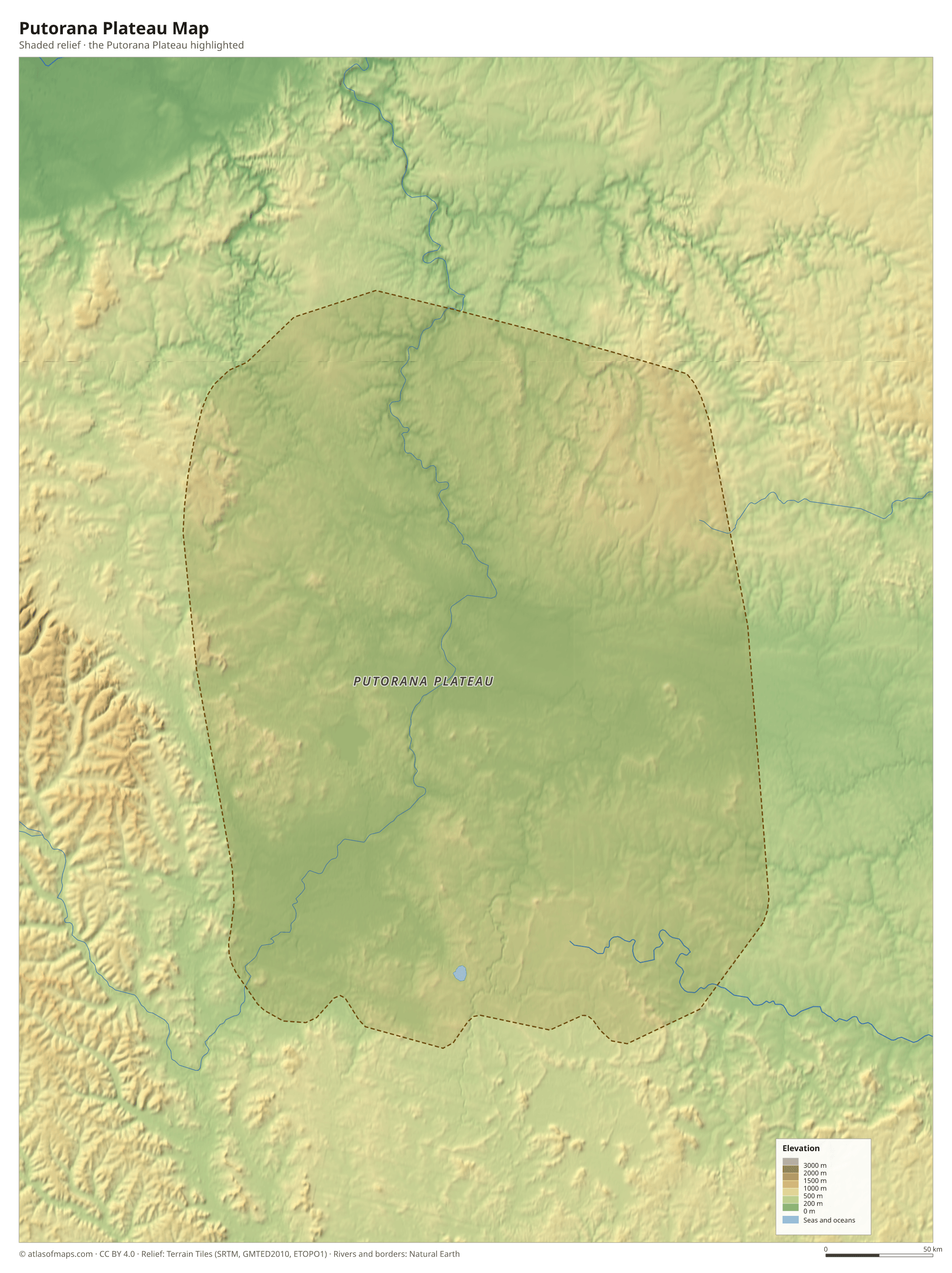 Putorana Plateau Map