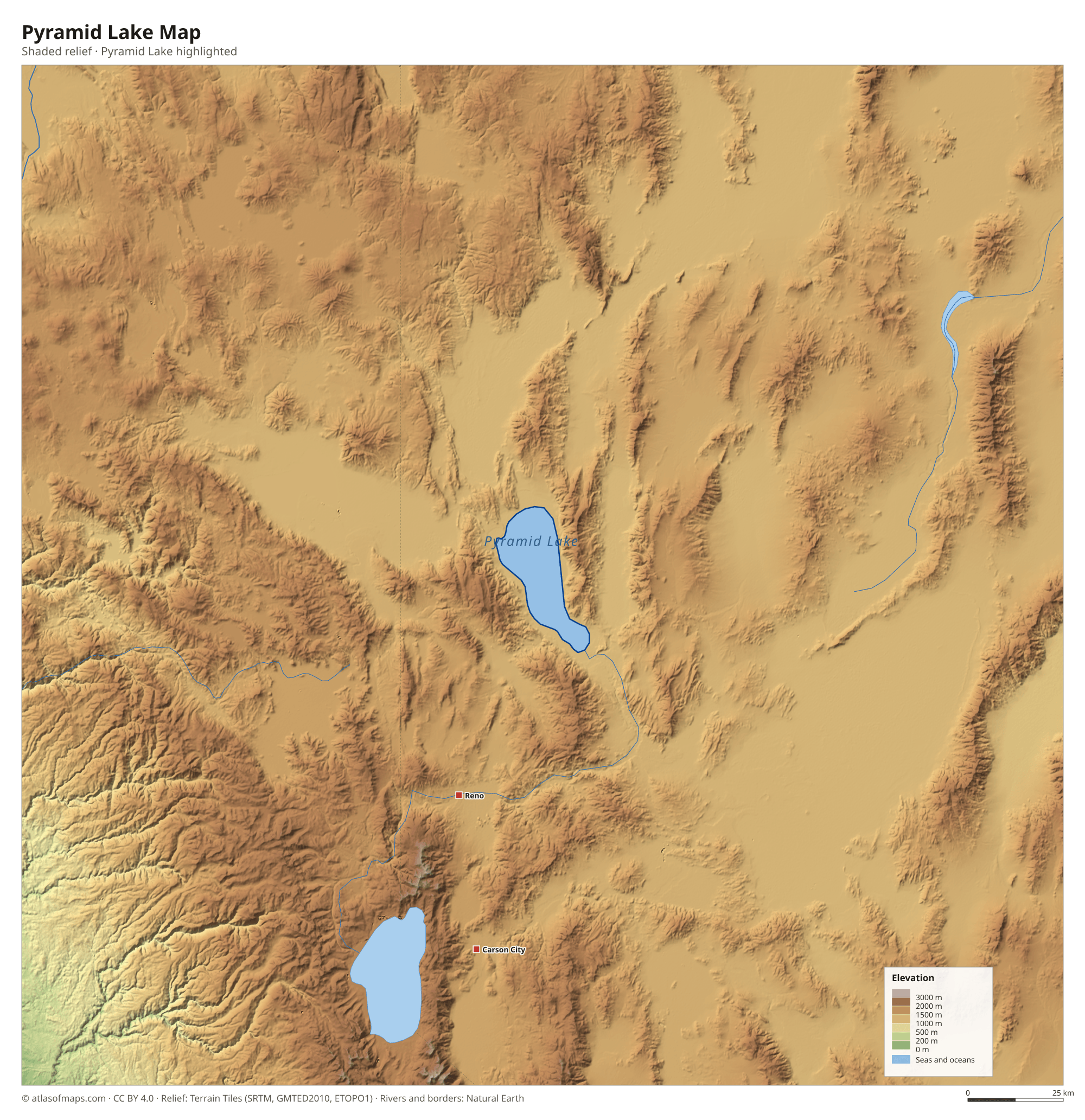 Pyramid Lake Map