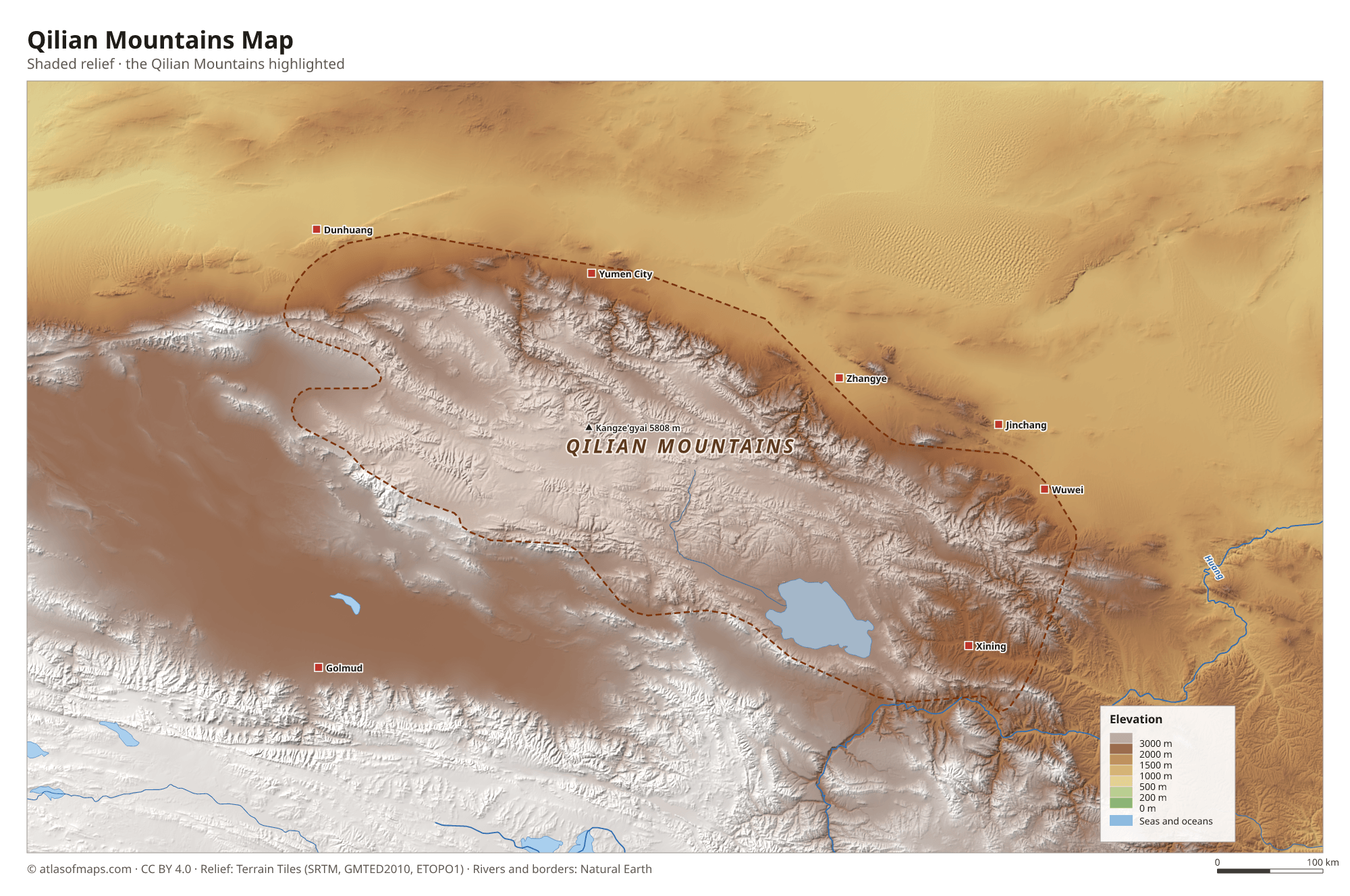 Qilian Mountains Map