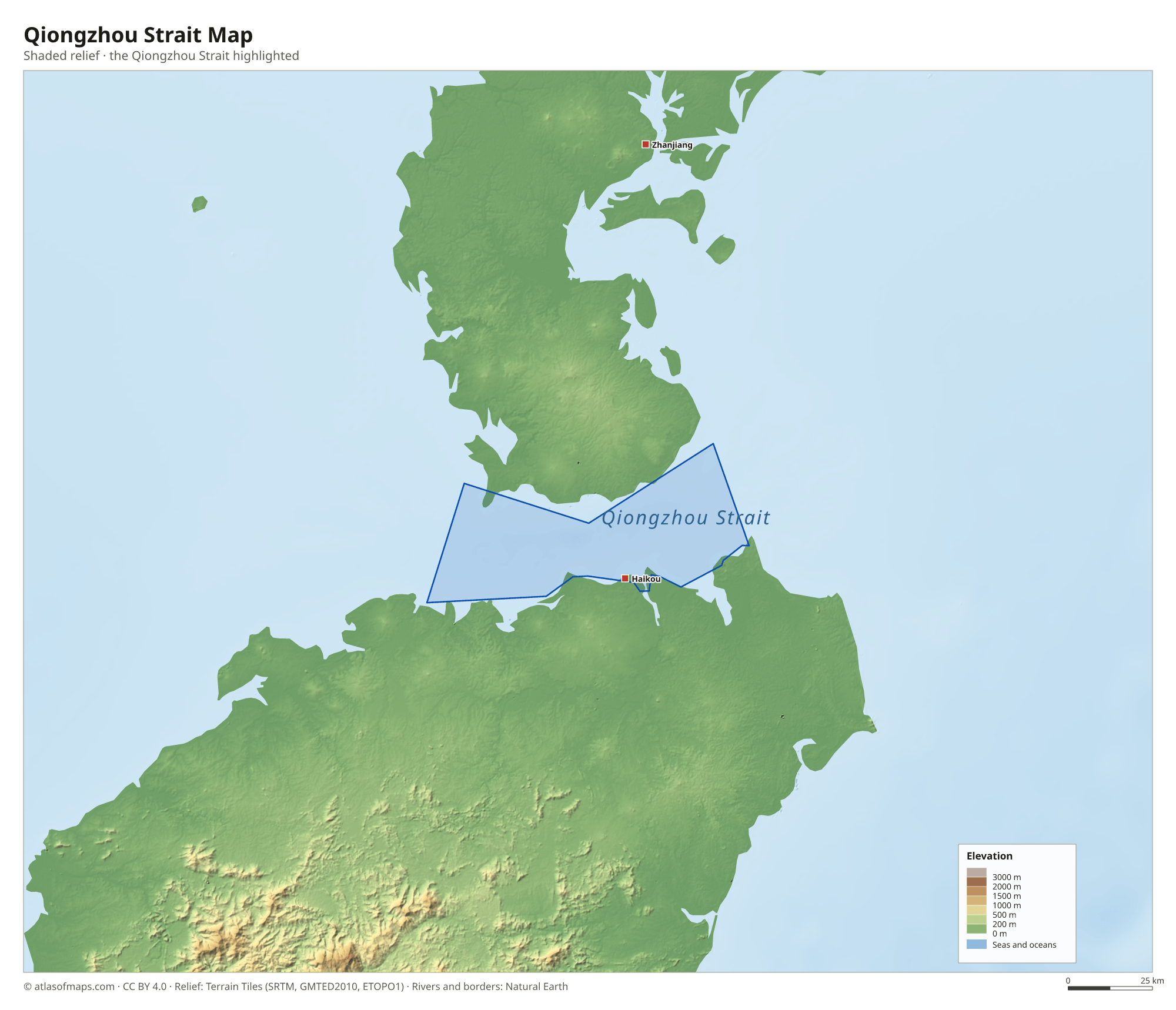 Qiongzhou Strait Map