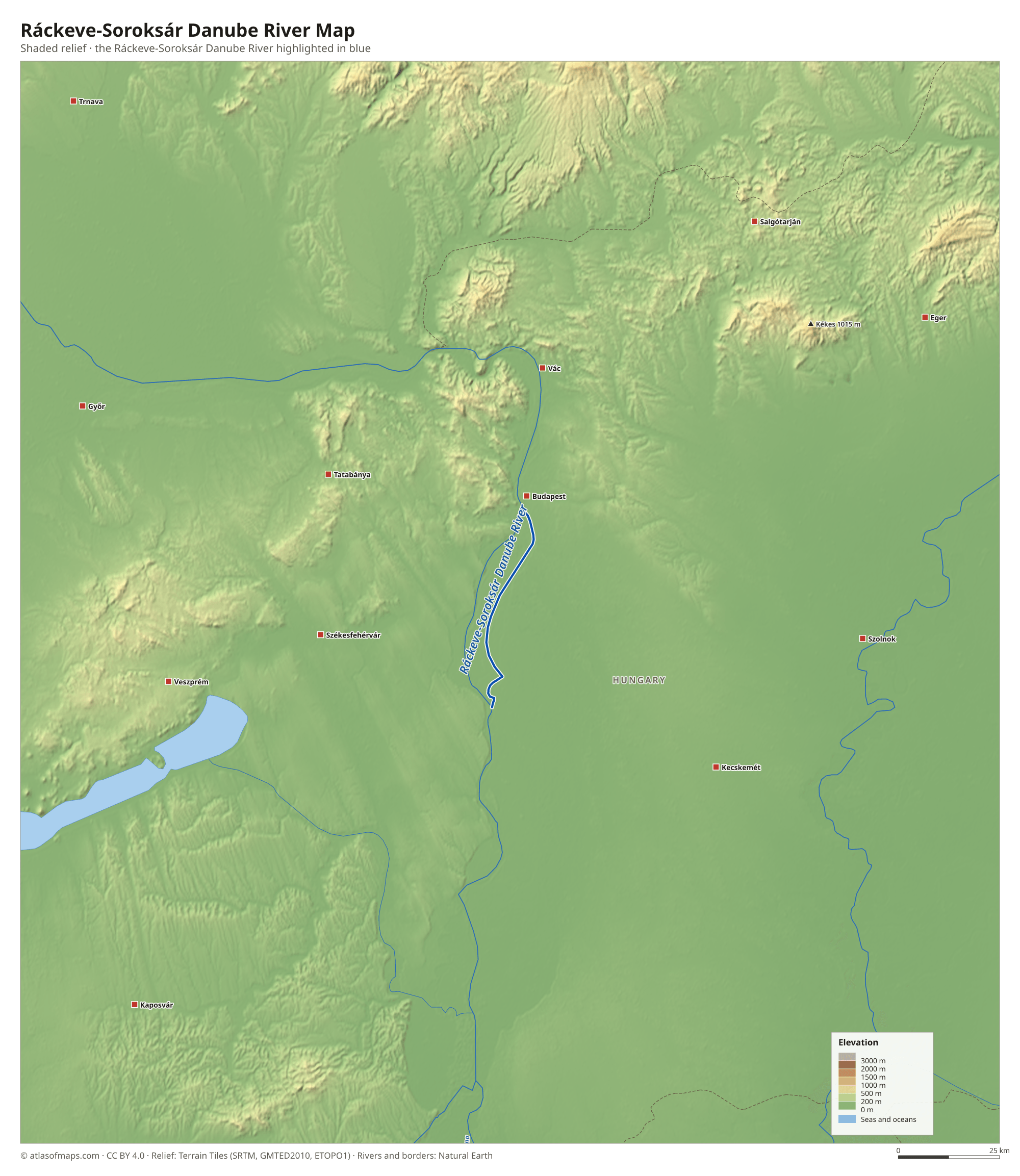 Ráckeve-Soroksár Danube River Map