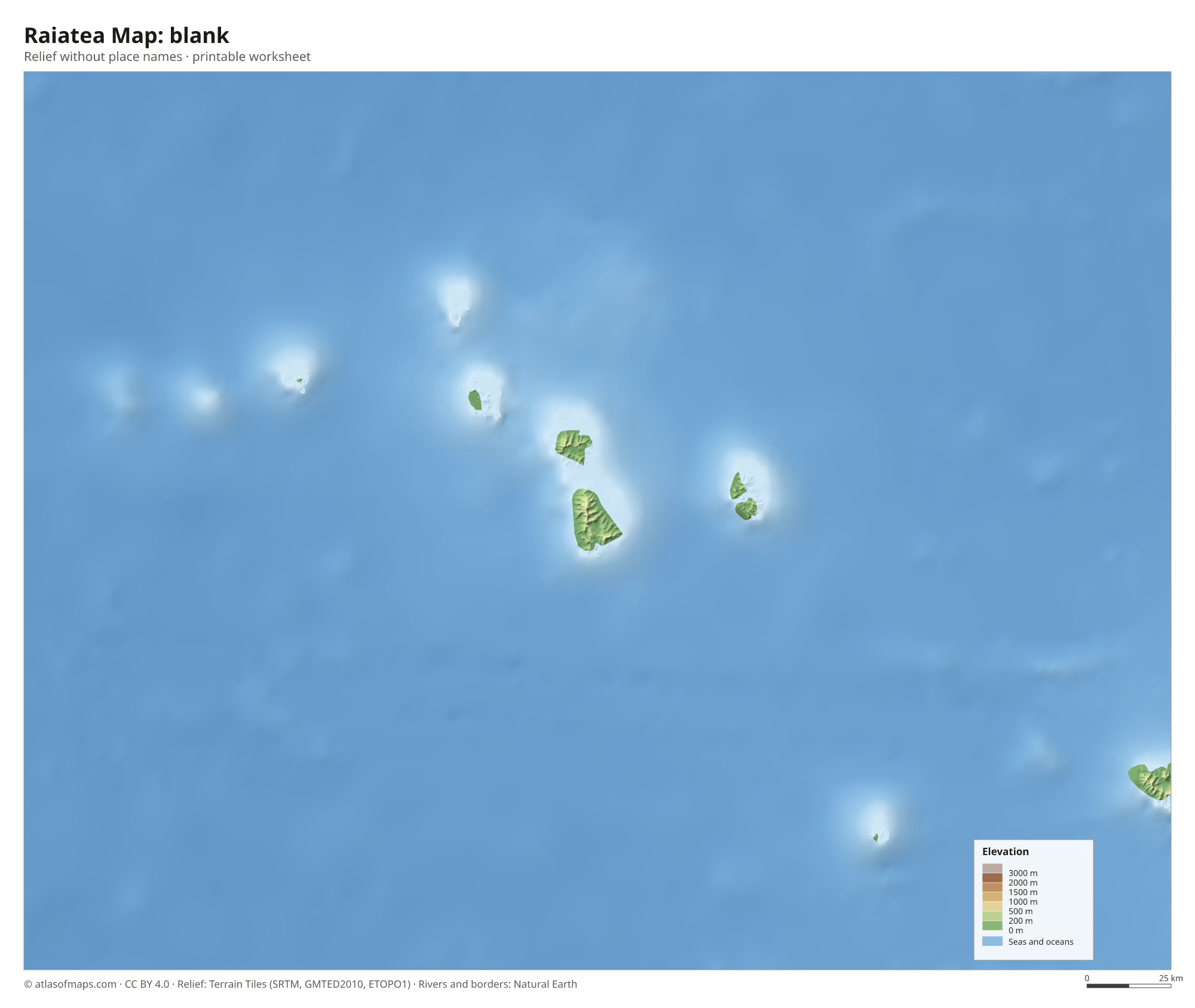 Raiatea Map without names