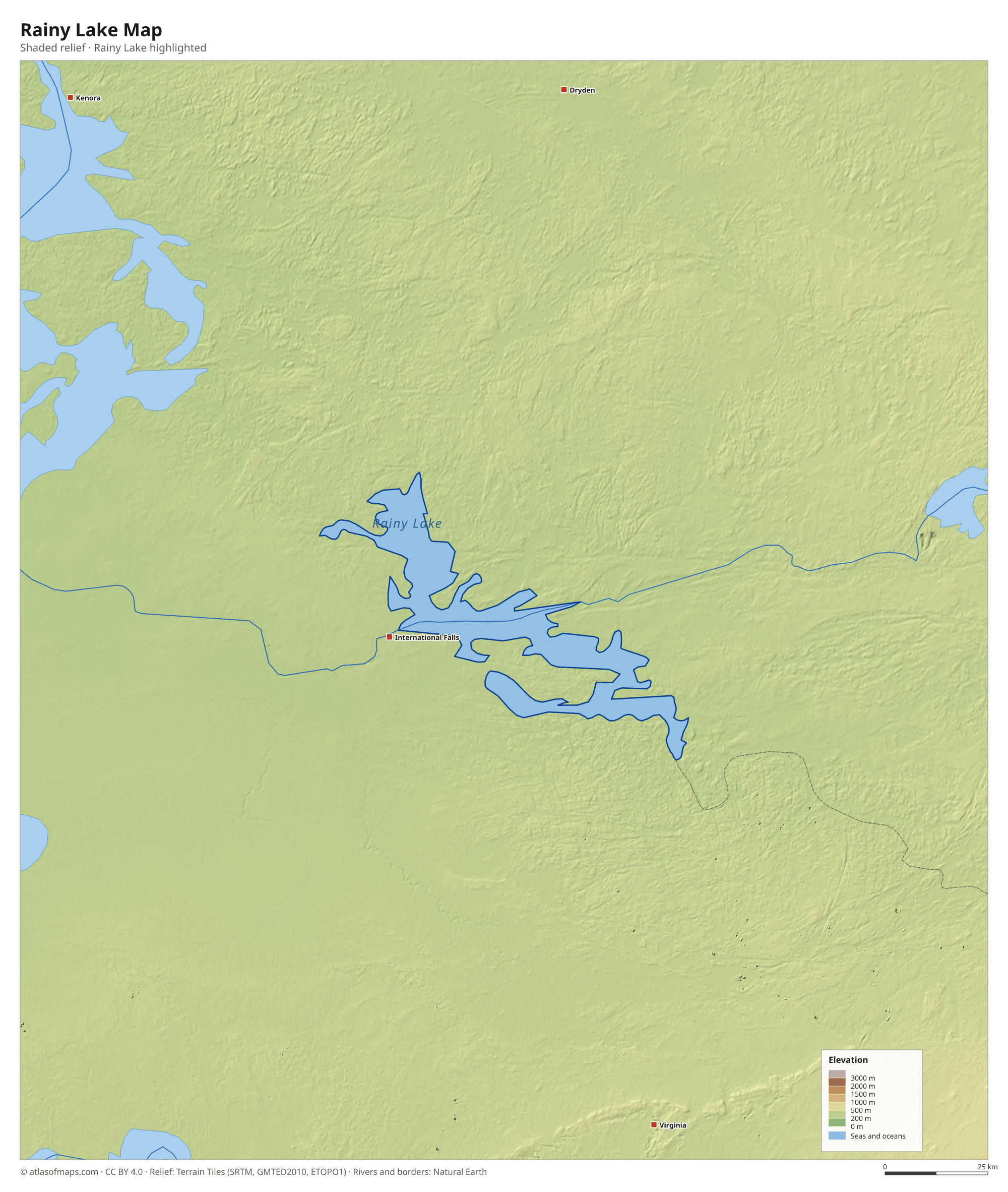 Rainy Lake Map