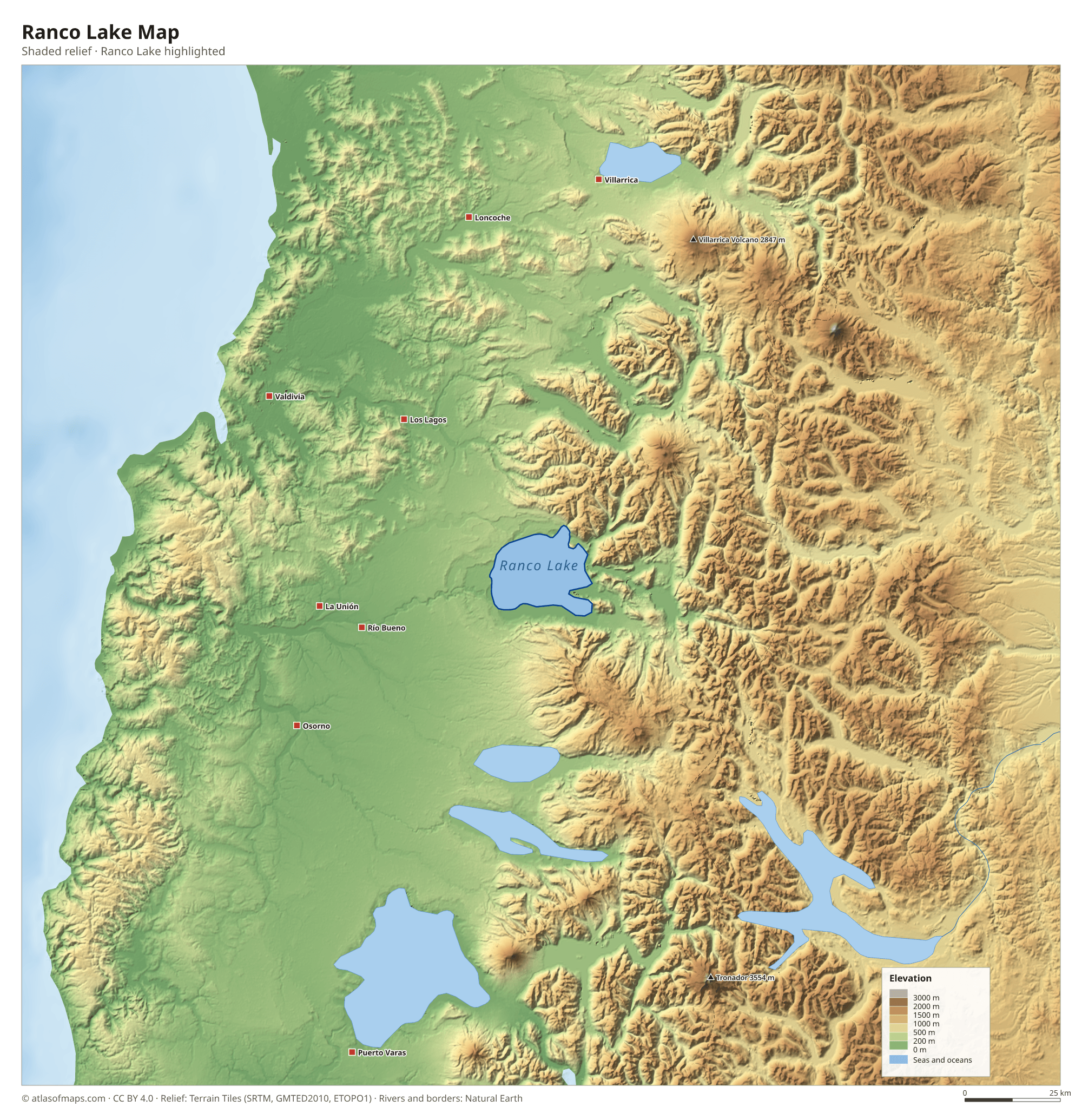 Ranco Lake Map