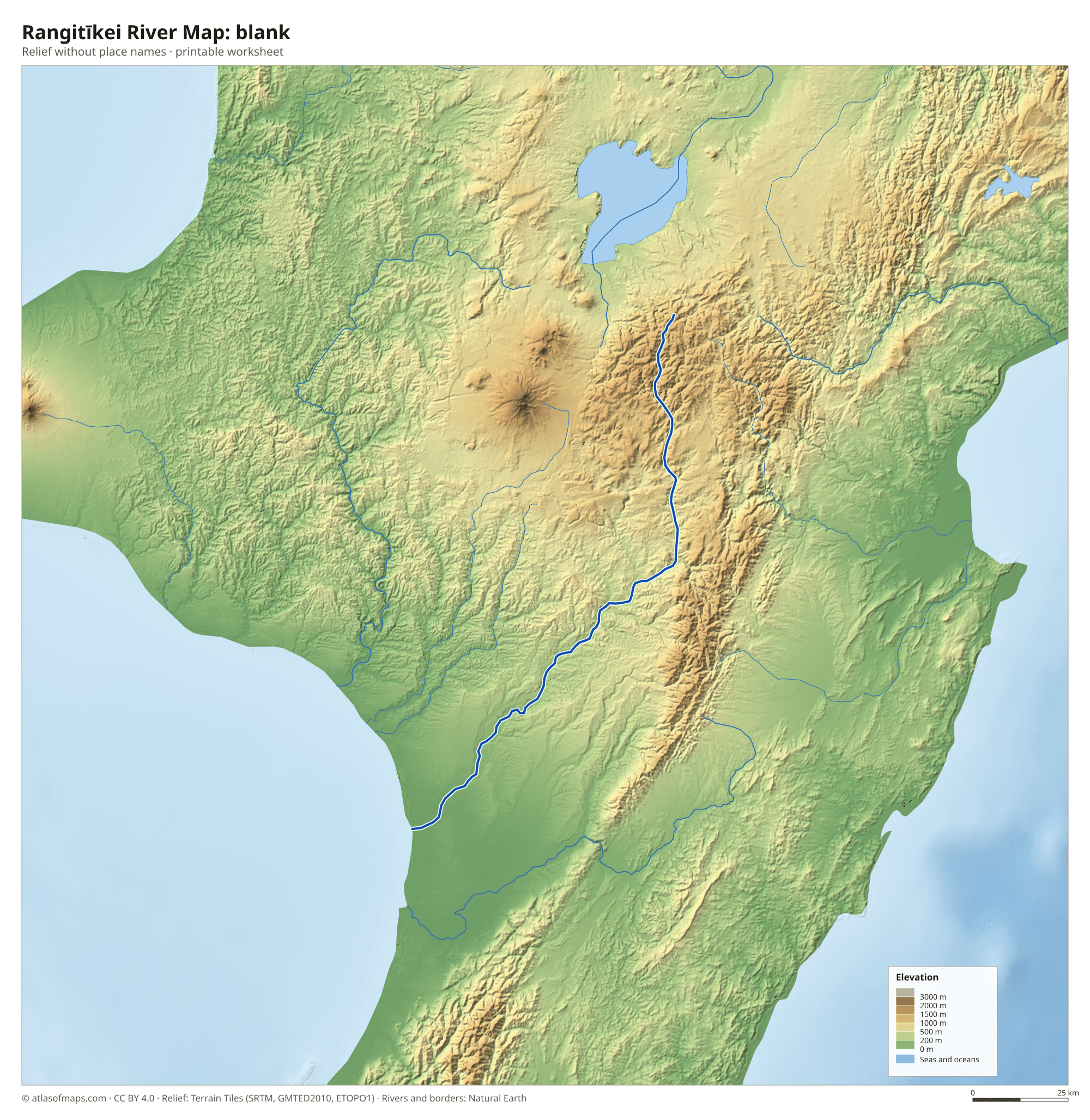 Rangitīkei River Map without names