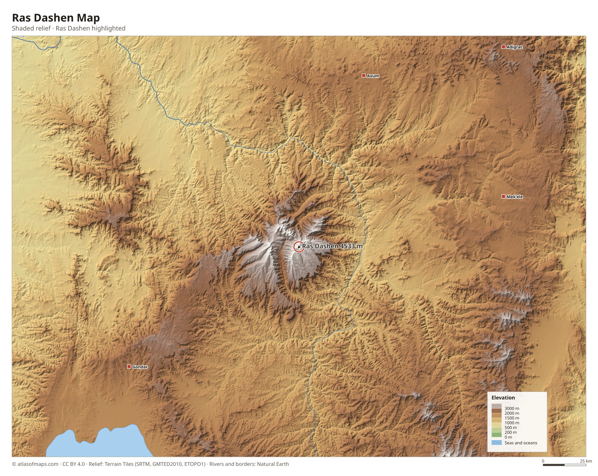 Ras Dashen Map