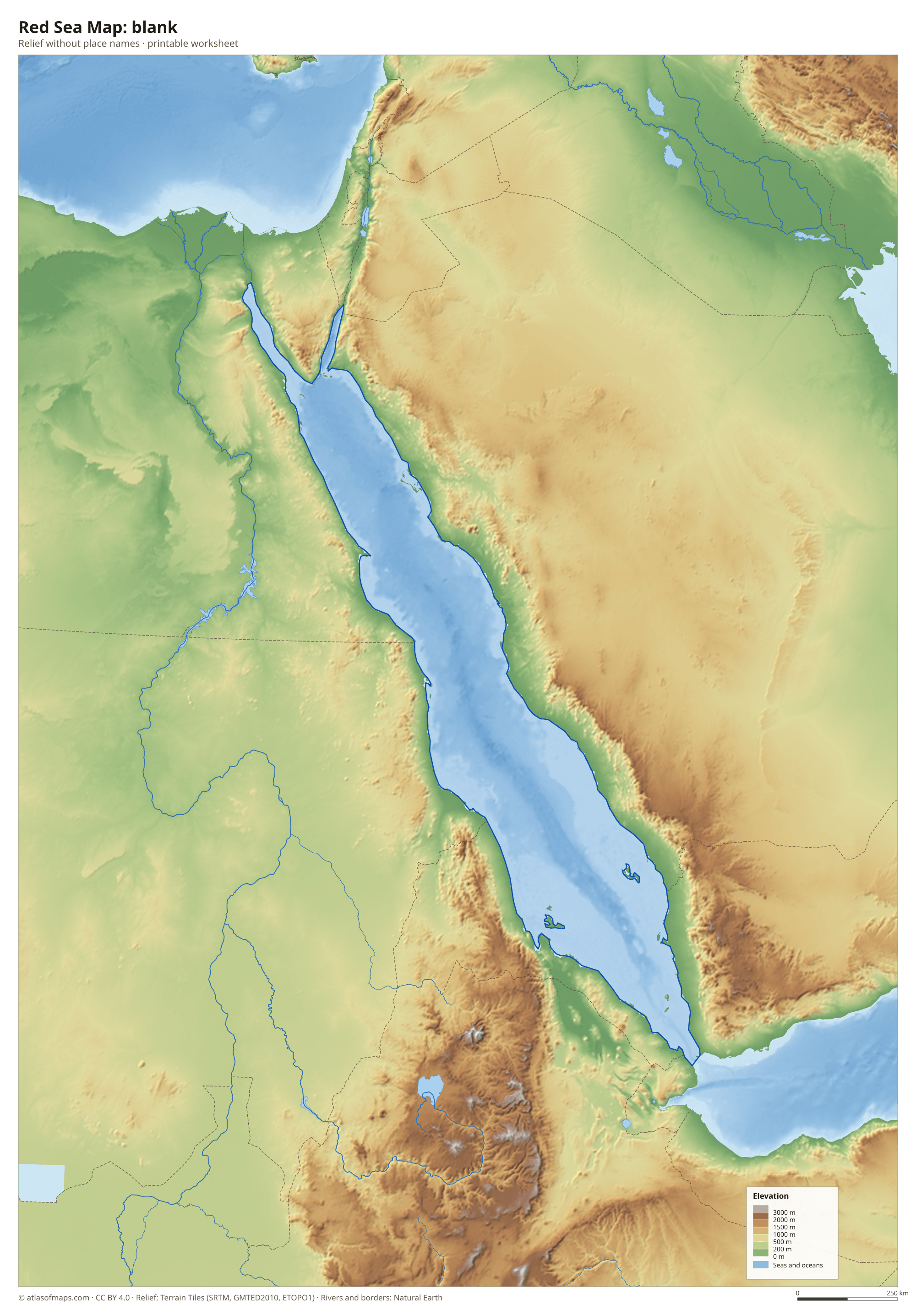 Red Sea Map without names