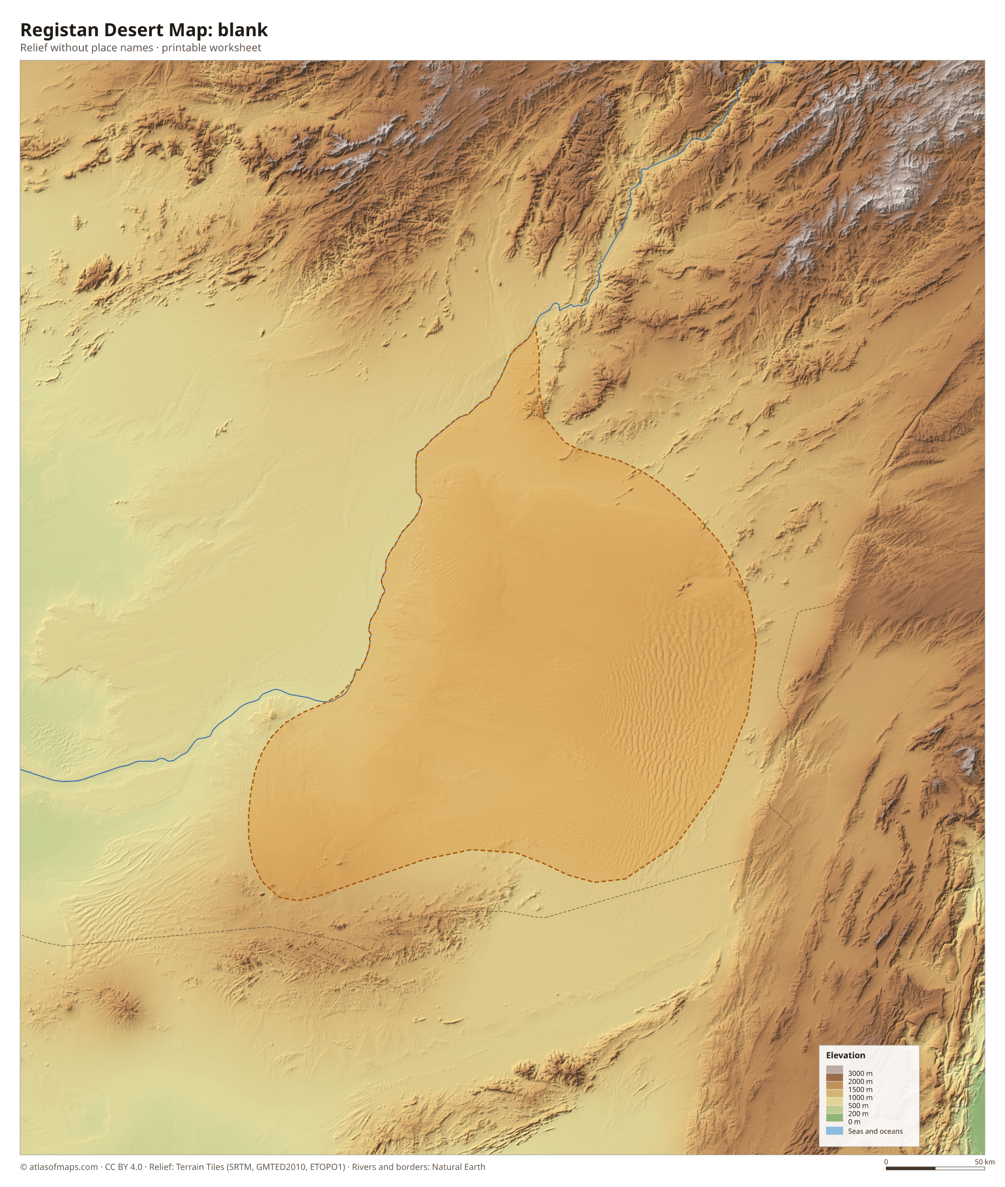 Registan Desert Map without names