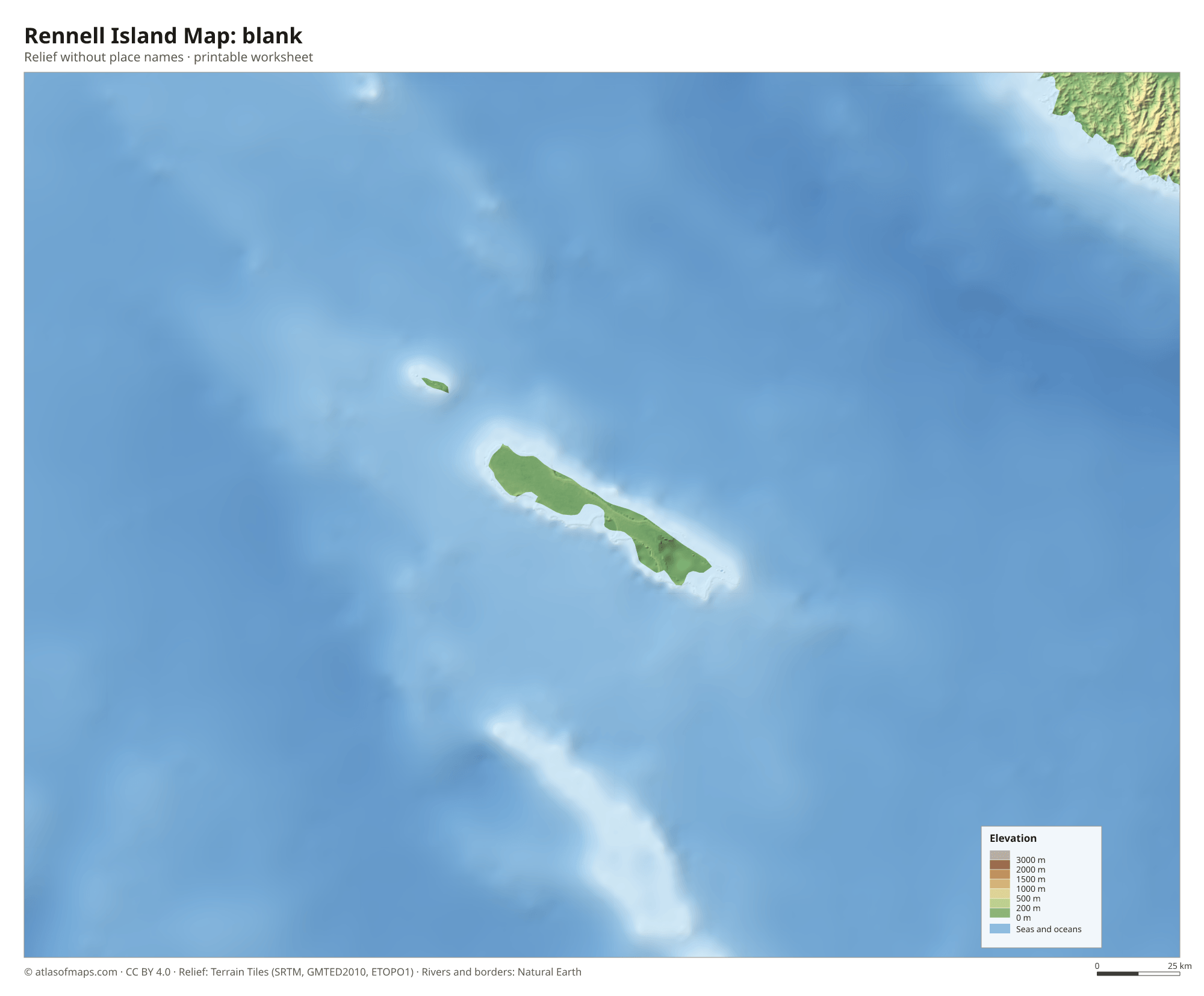Rennell Island Map without names