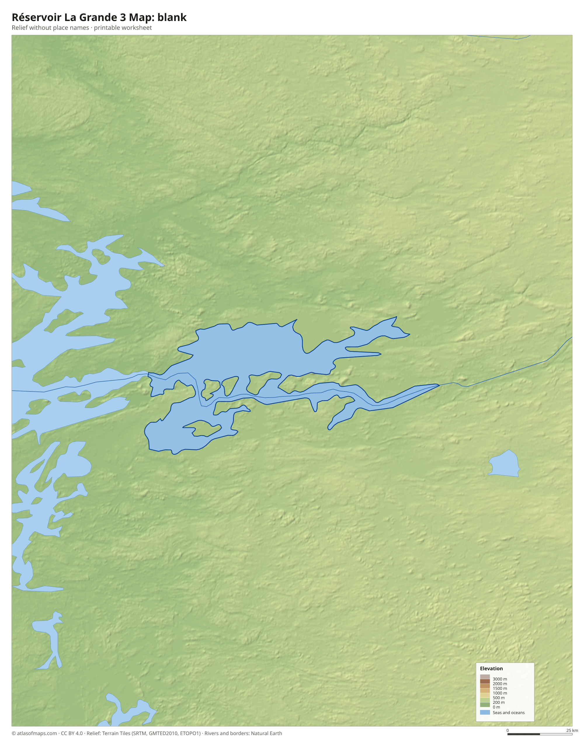 Réservoir La Grande 3 Map without names