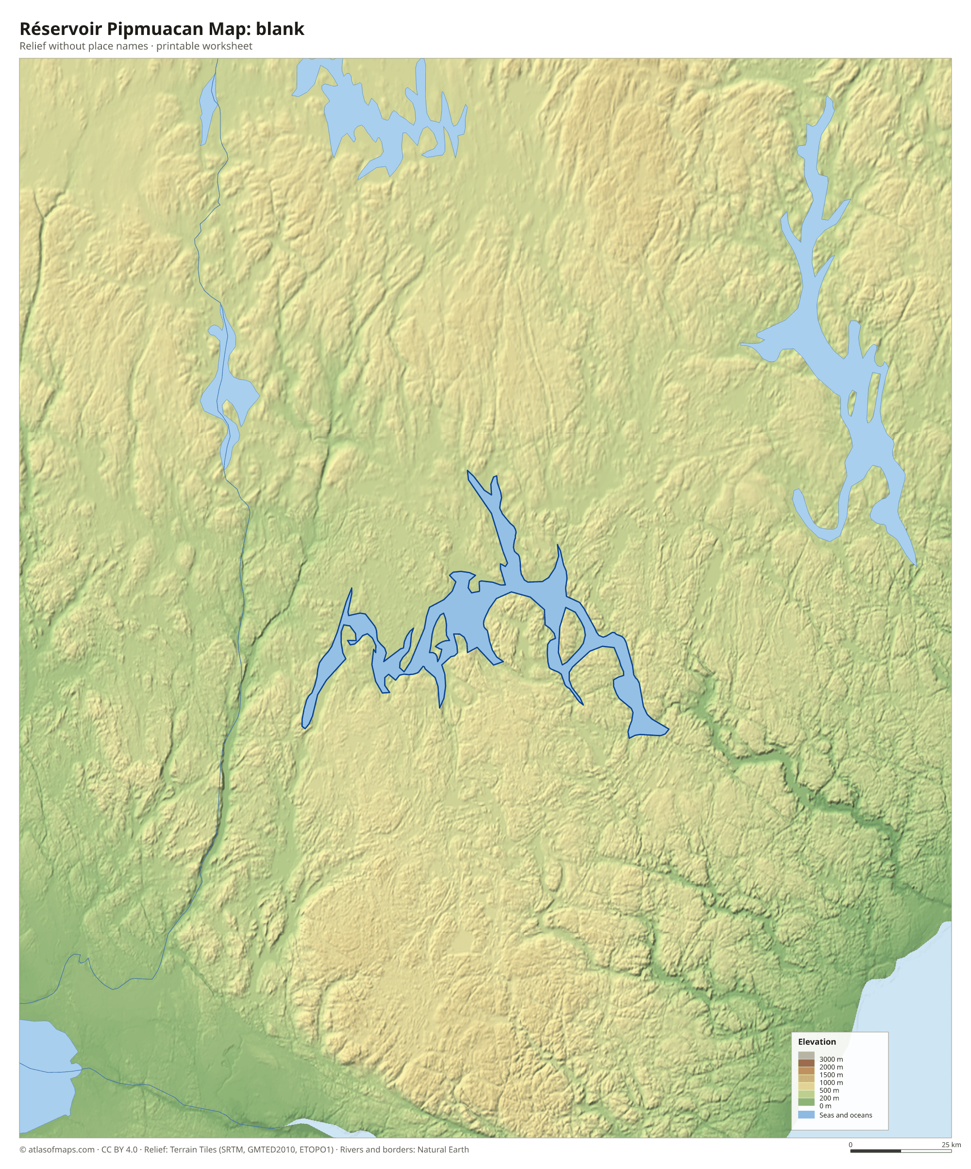 Réservoir Pipmuacan Map without names