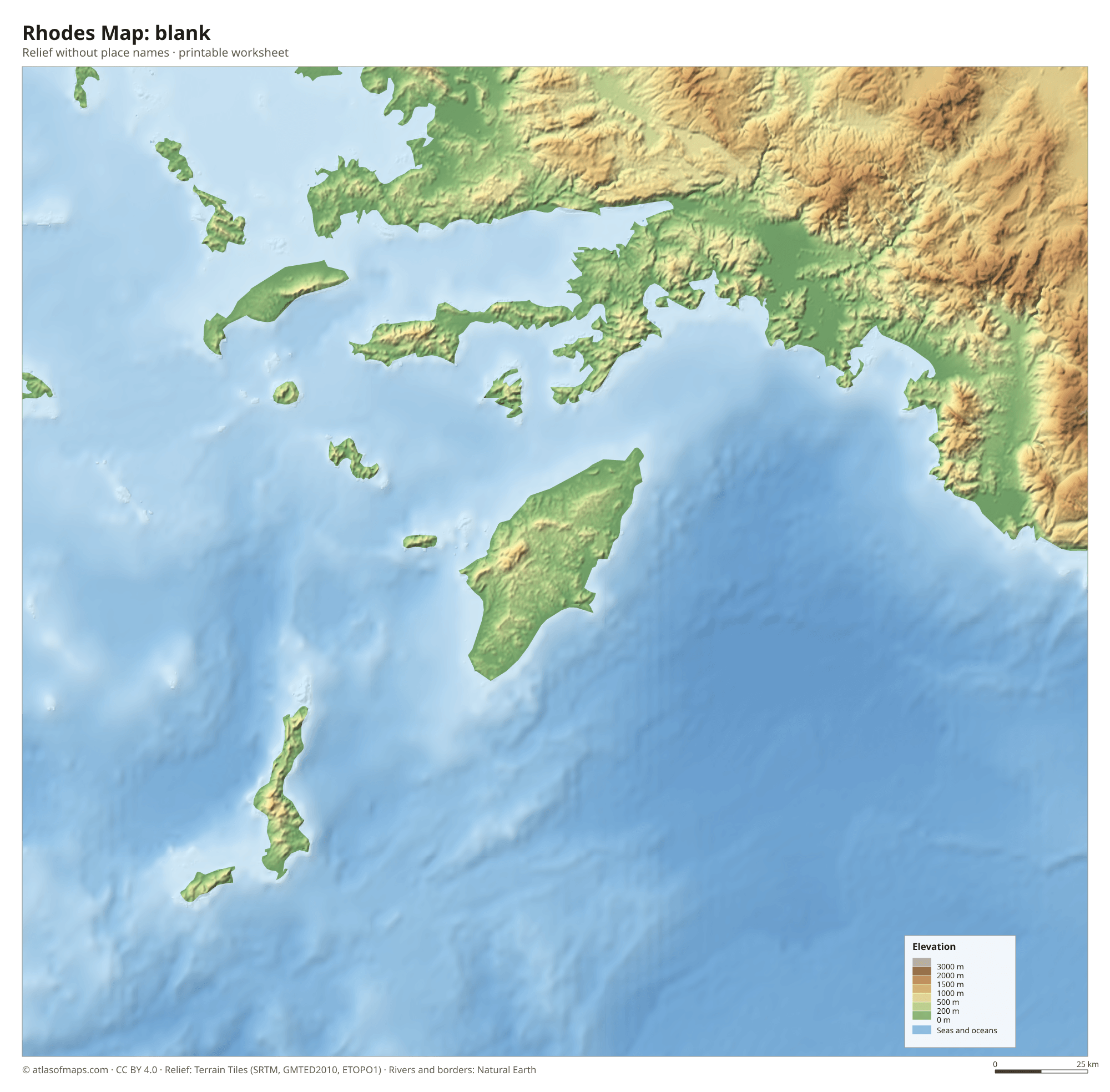 Rhodes Map without names