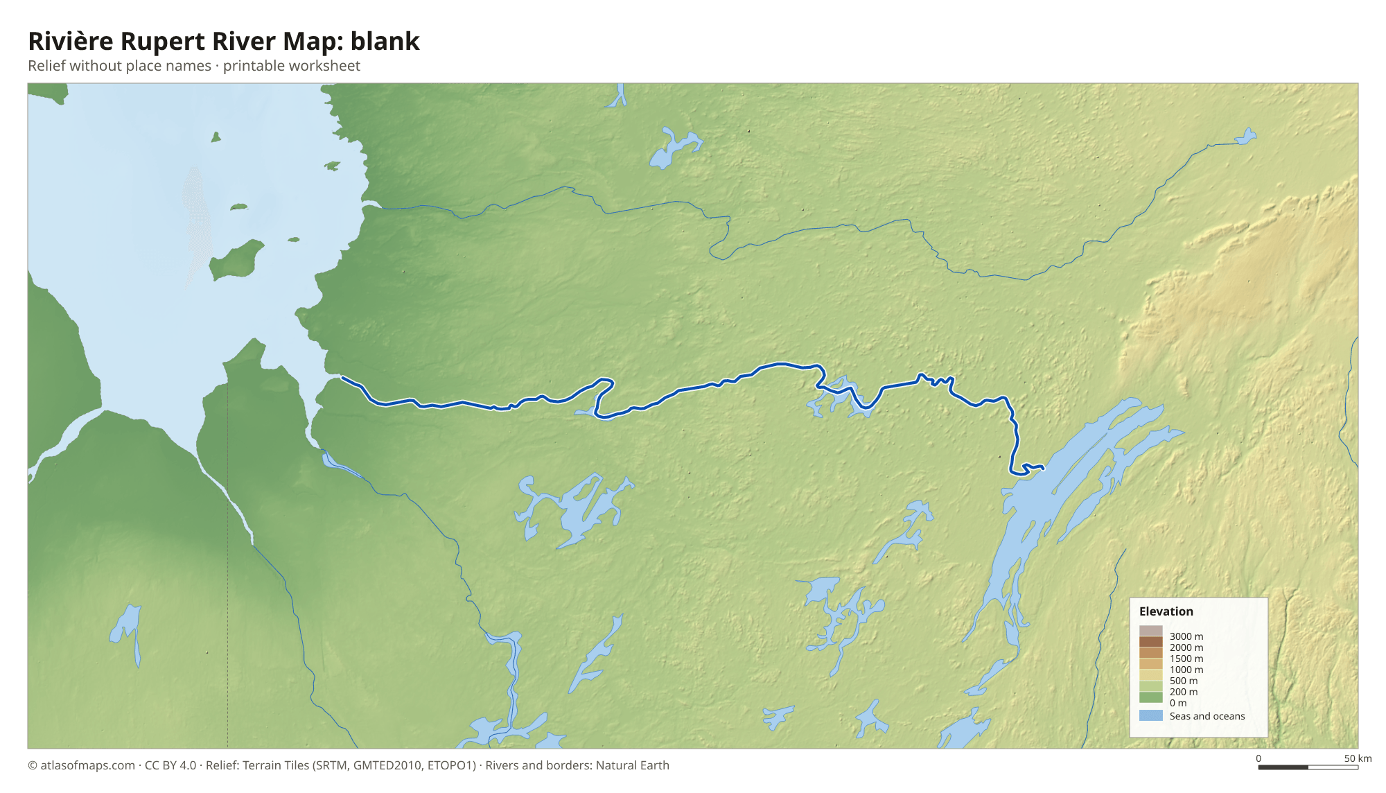 Rivière Rupert River Map without names