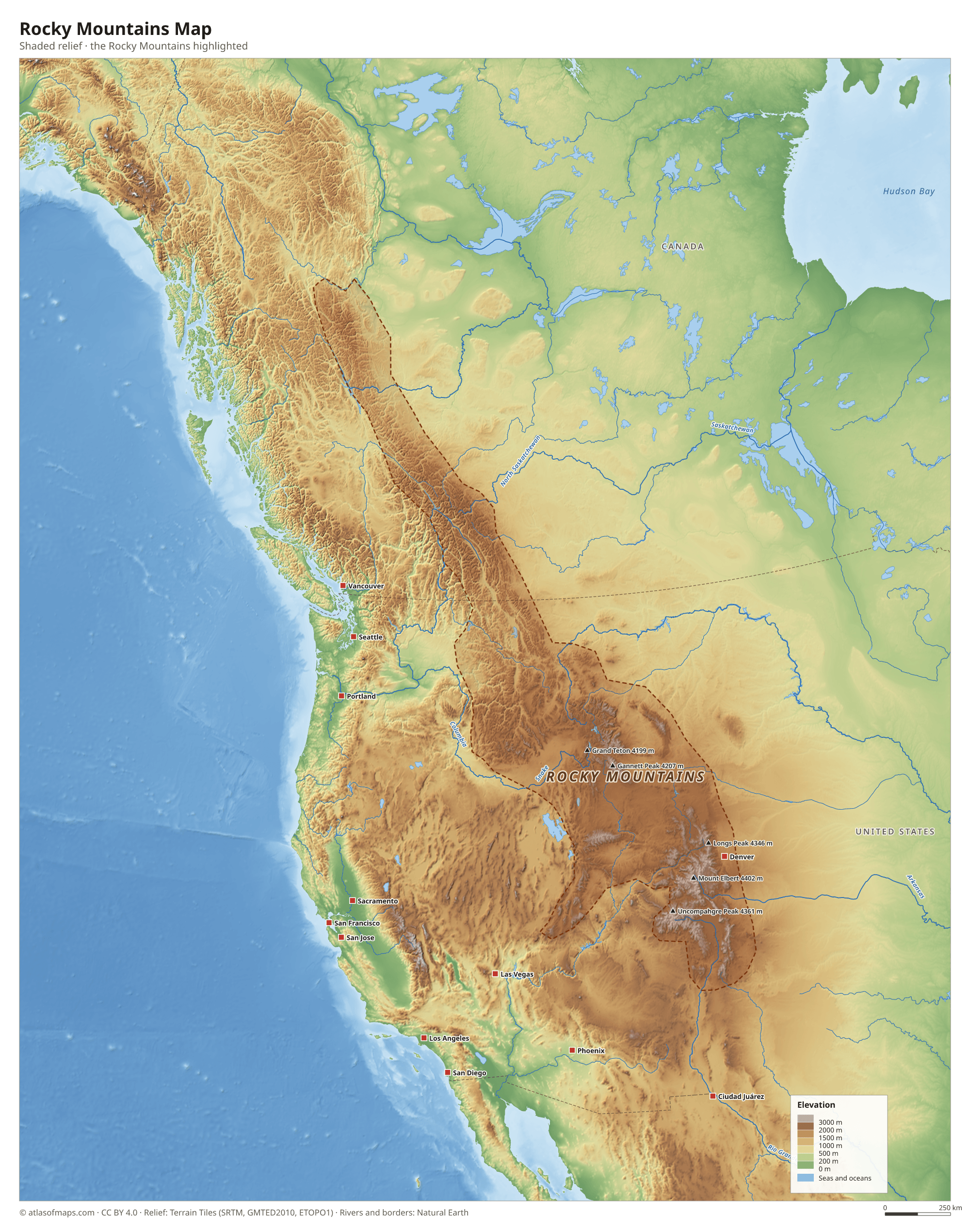 Rocky Mountains Map