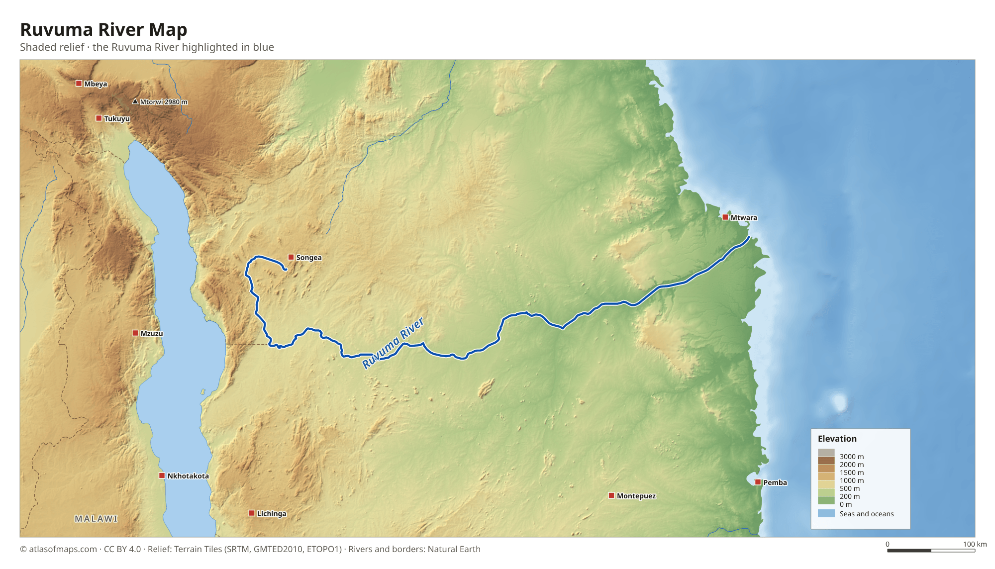 Ruvuma River Map